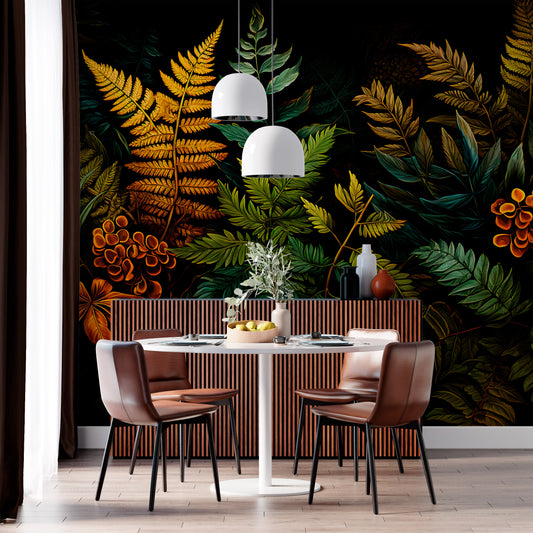 Dark Botanical Wallpaper Peel and Stick