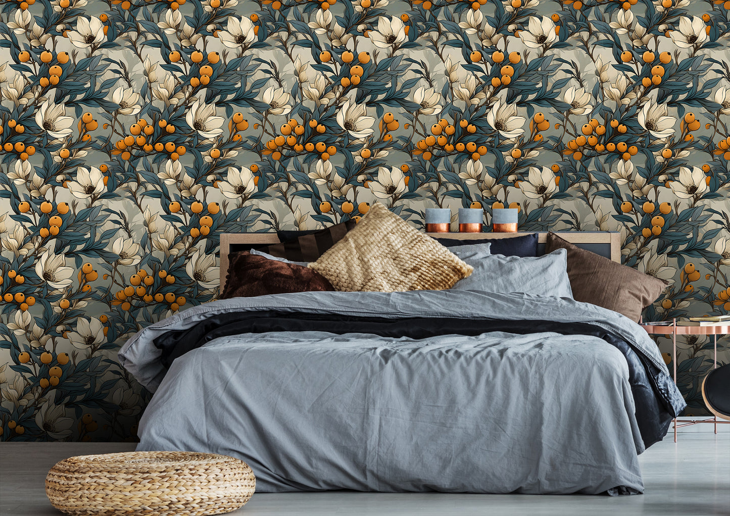 Floral Pattern Wall Decor with Removable Features