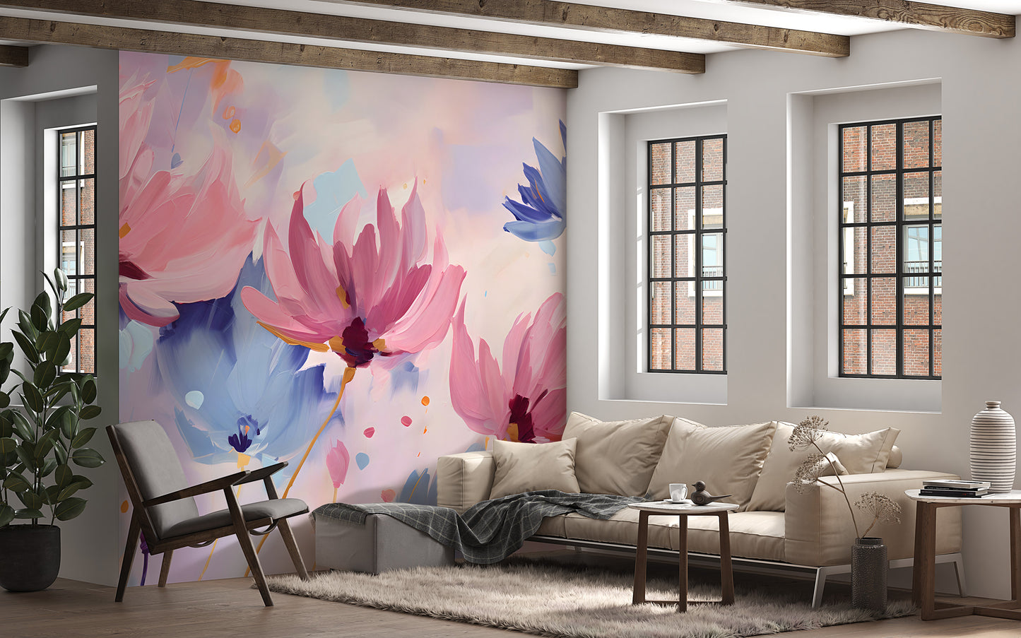 Easy Application Floral Wallpaper