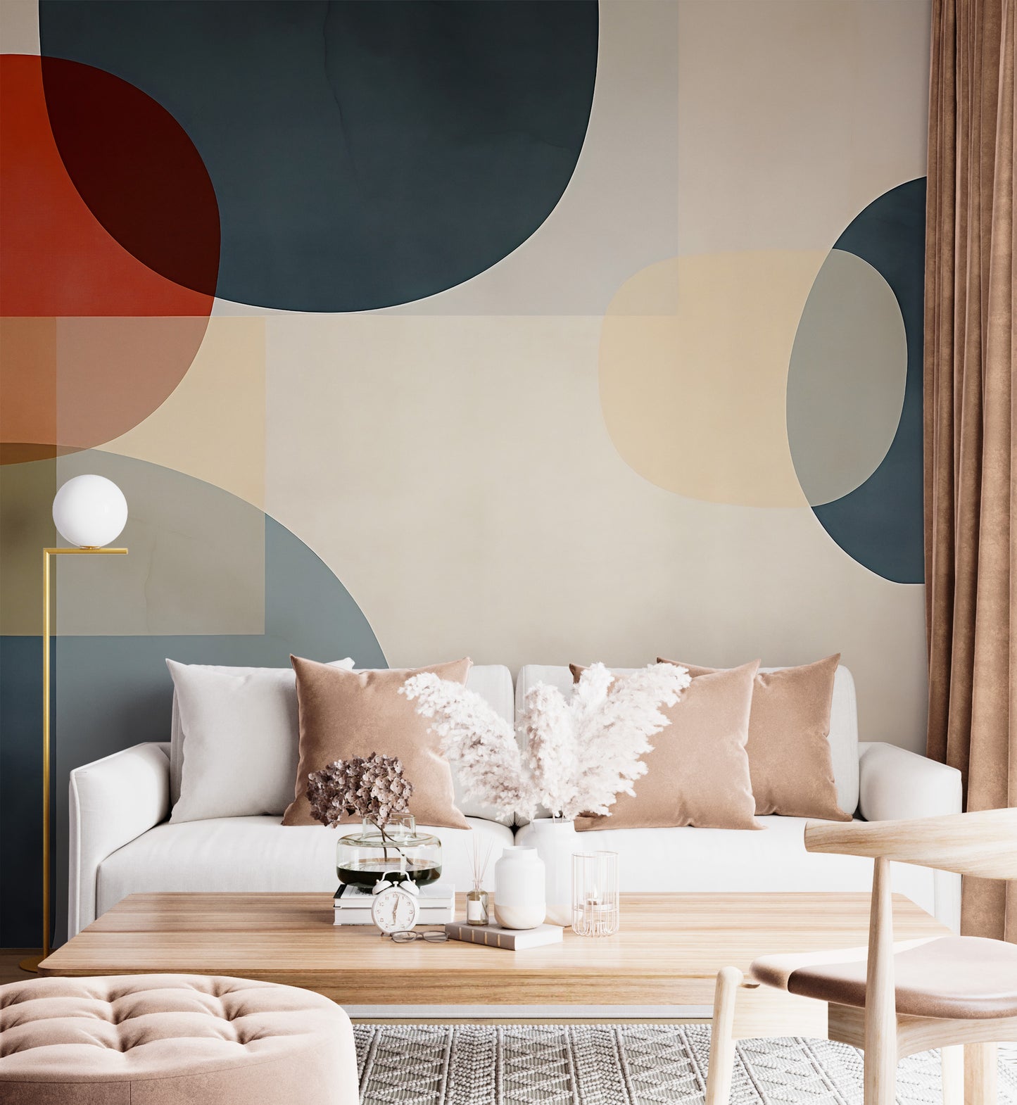 Watercolor Abstract Art Wallpaper | Aesthetic Boho Print Wall Mural | Peel and Stick Color Paintbrush Wallpaper