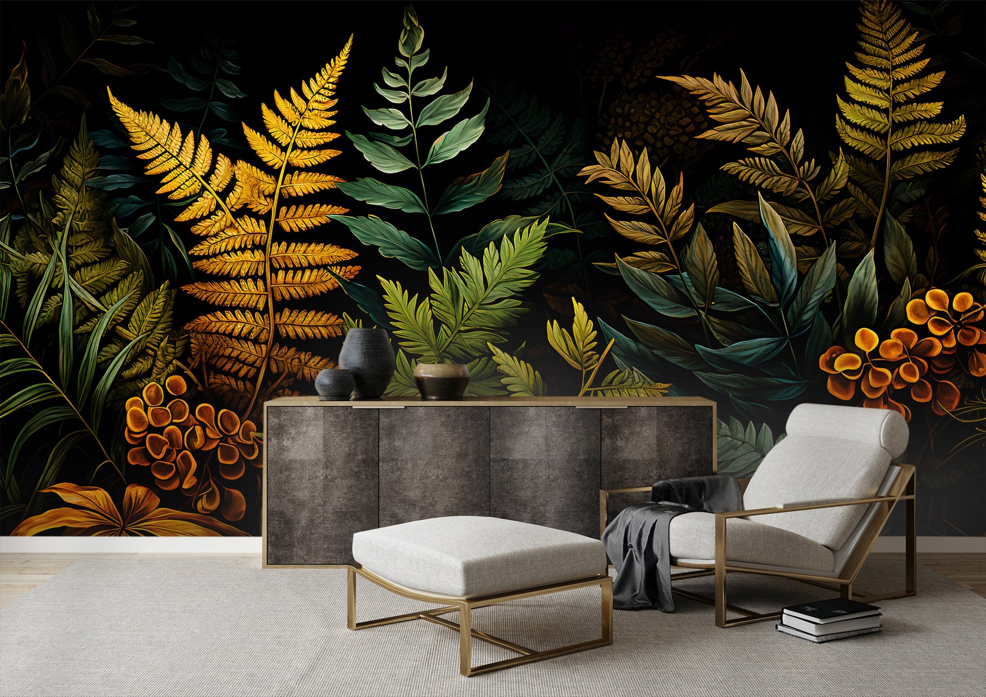 Lush Leaves Botanical Wallpaper