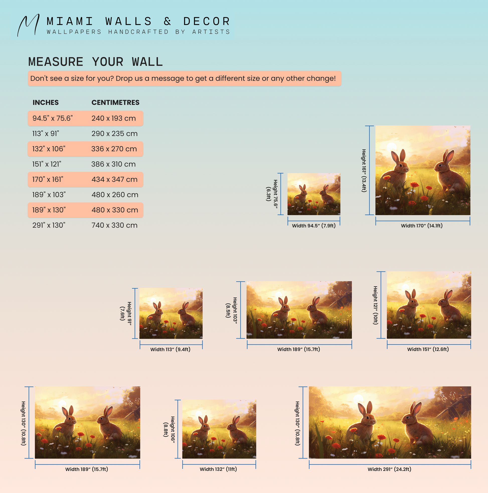 Eco-Friendly Bunny and Wildflower Wall Decal
