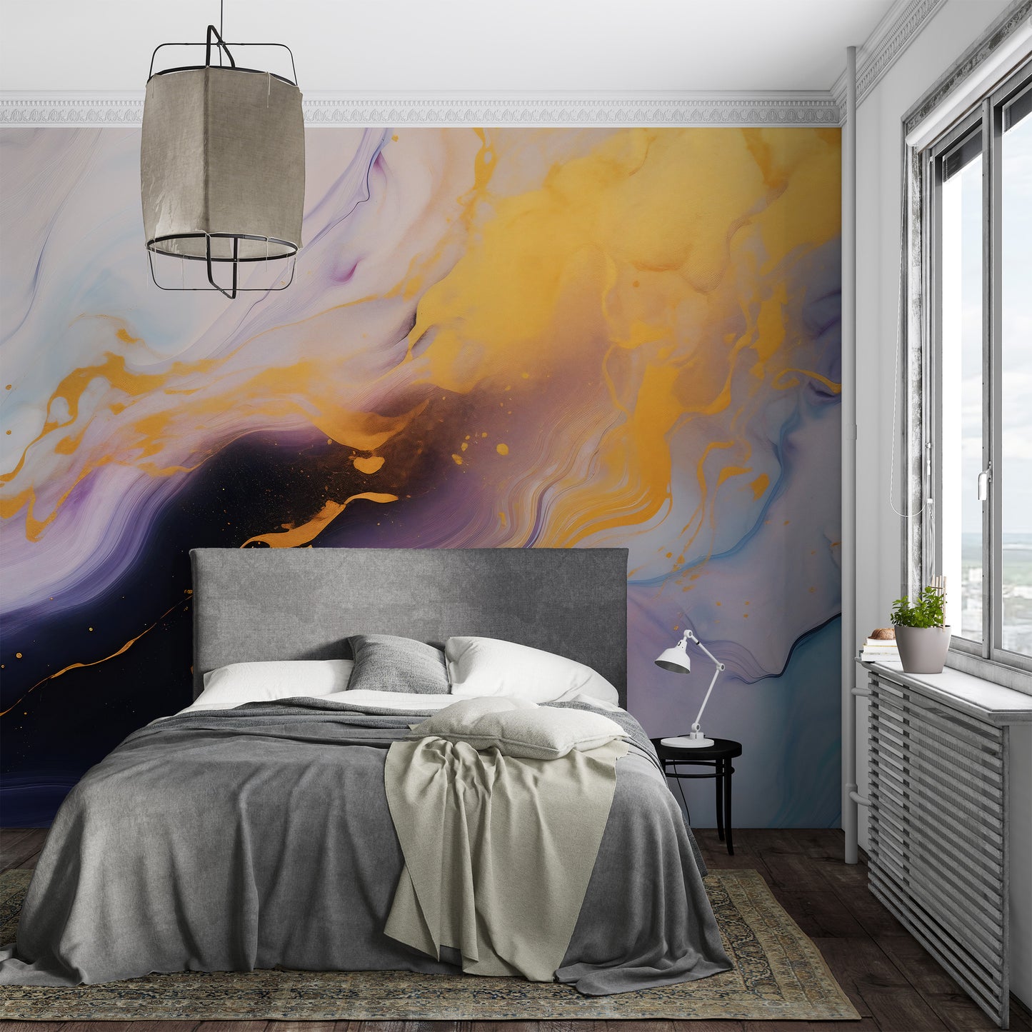 Abstract Liquid Peel and Stick Mural Wallpaper for Contemporary Wall Decor
