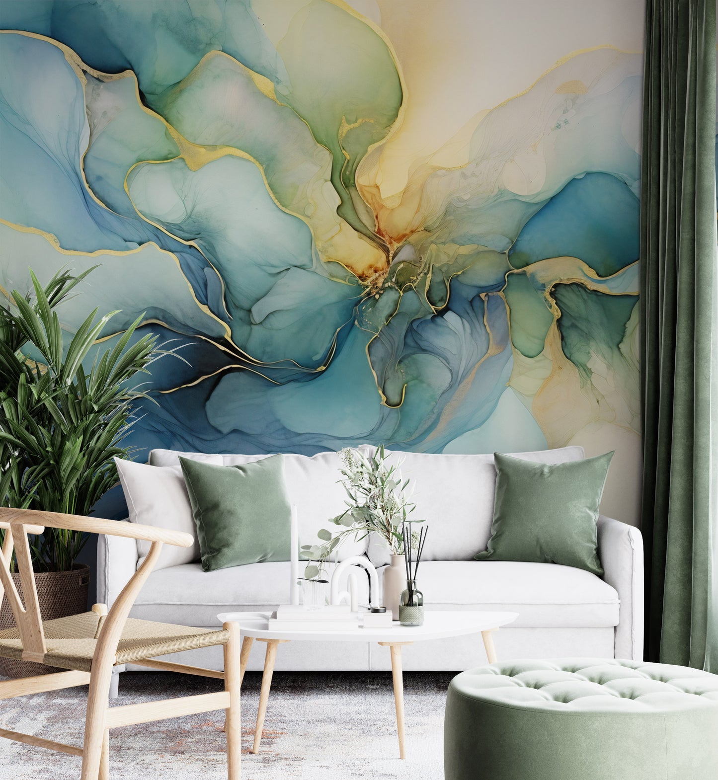 Abstract Liquid Watercolor Design for Walls