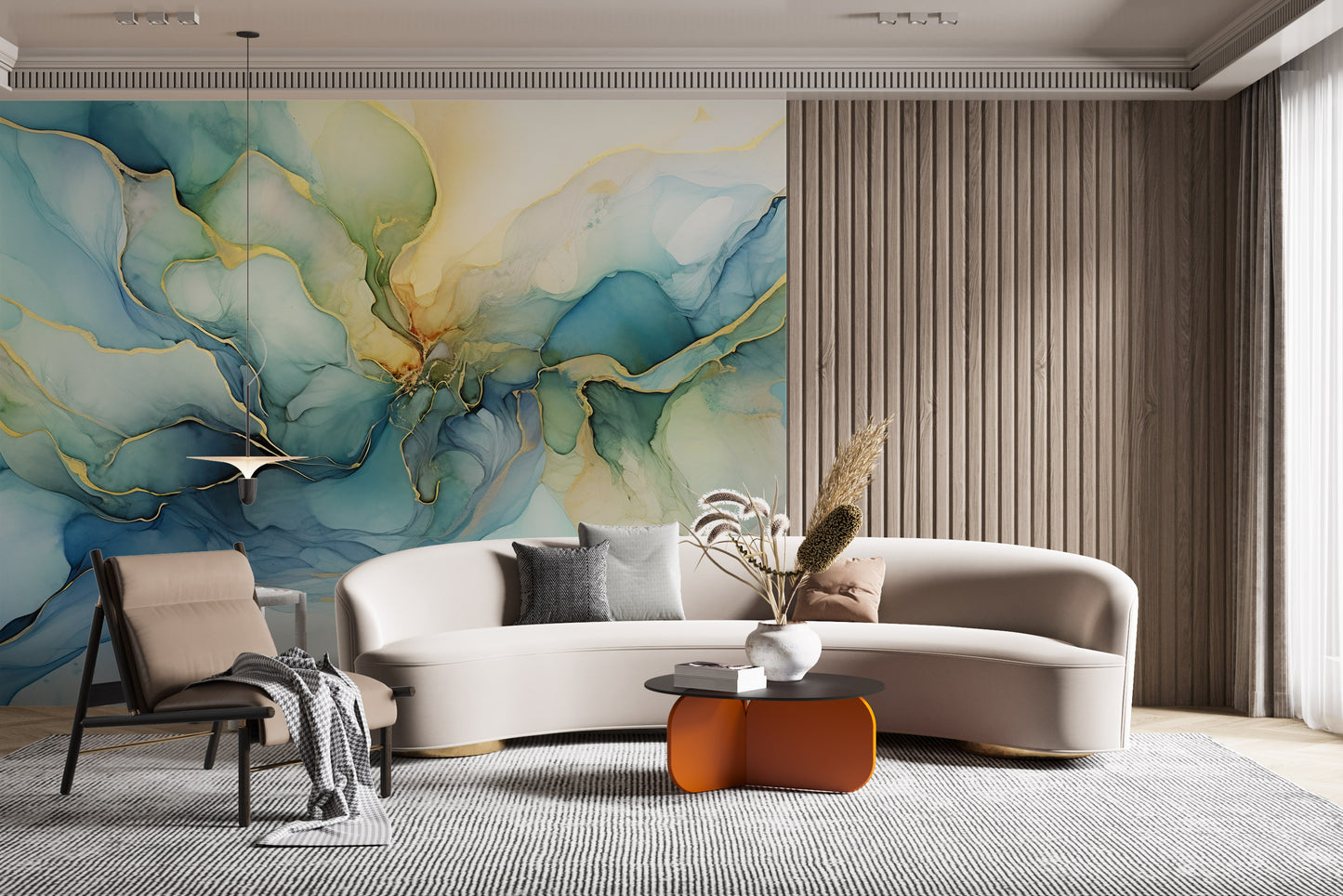 Peel & Stick Wallpaper with Abstract Watercolor Motif