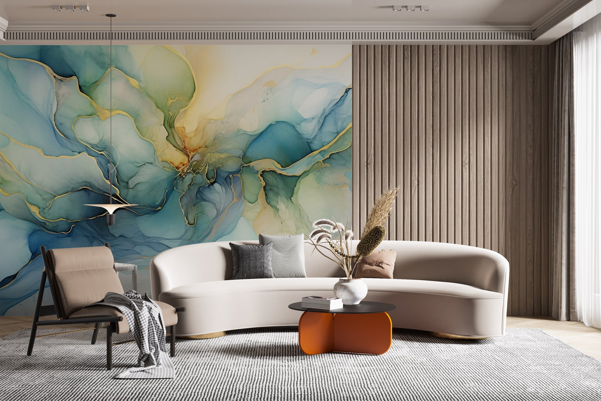 Peel & Stick Wallpaper with Abstract Watercolor Motif