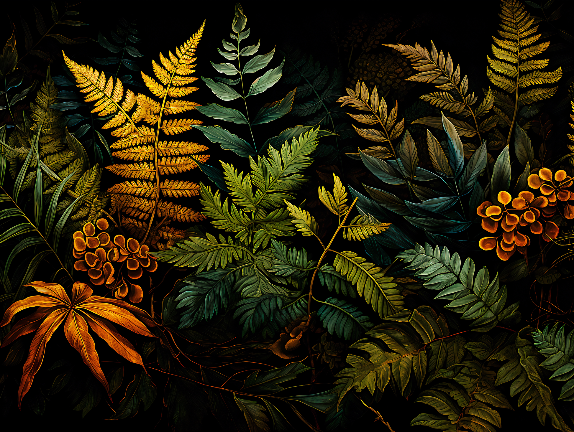 Dark Floral Wallpaper Removable Decor