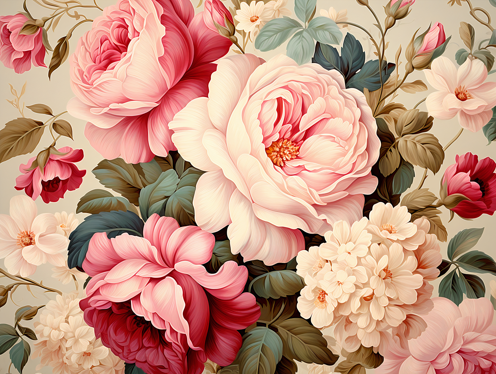 Bohemian Pink Rose Removable Wall Decor