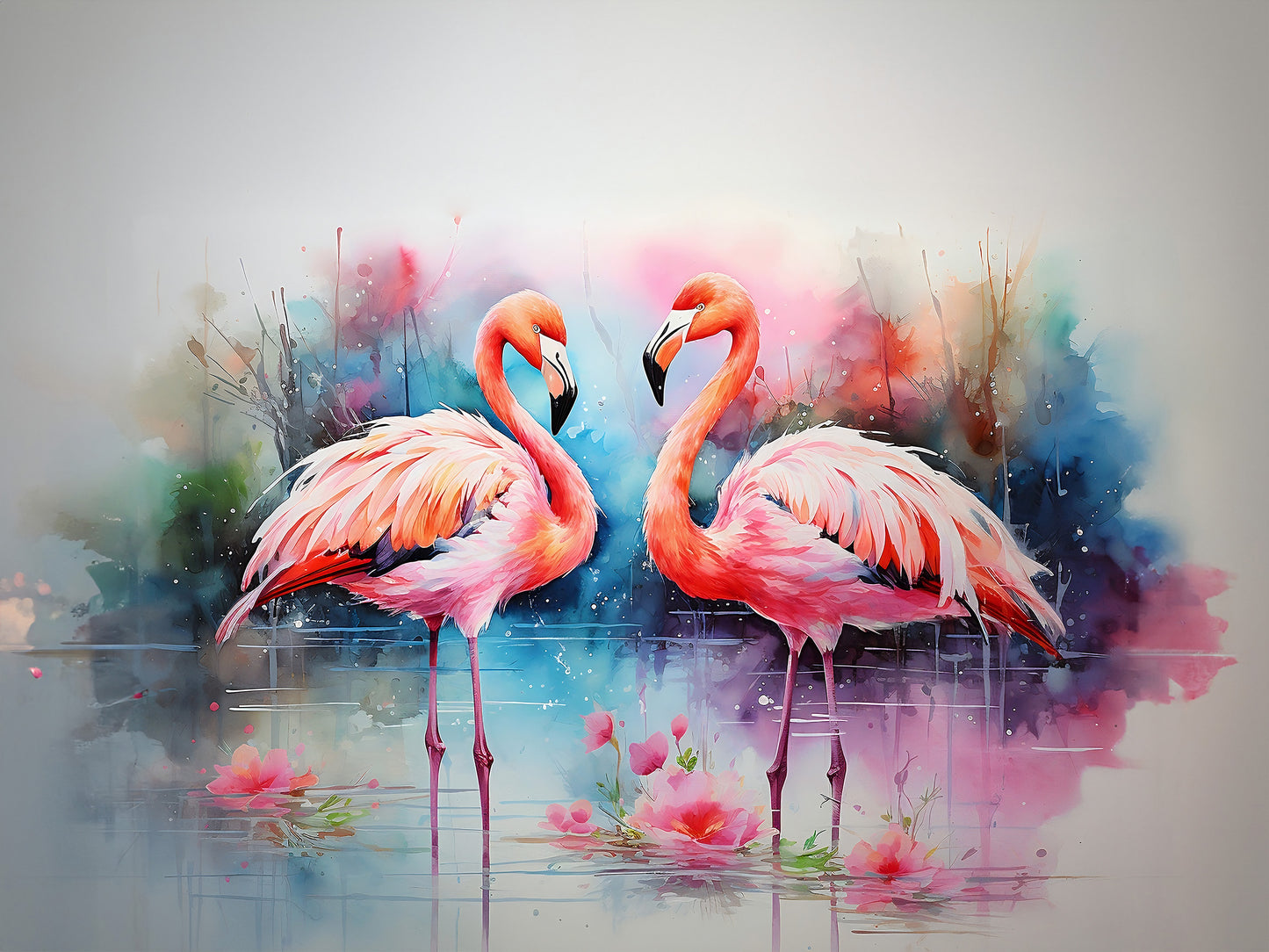 Easy-to-Apply Peel and Stick Flamingo Wall Decor