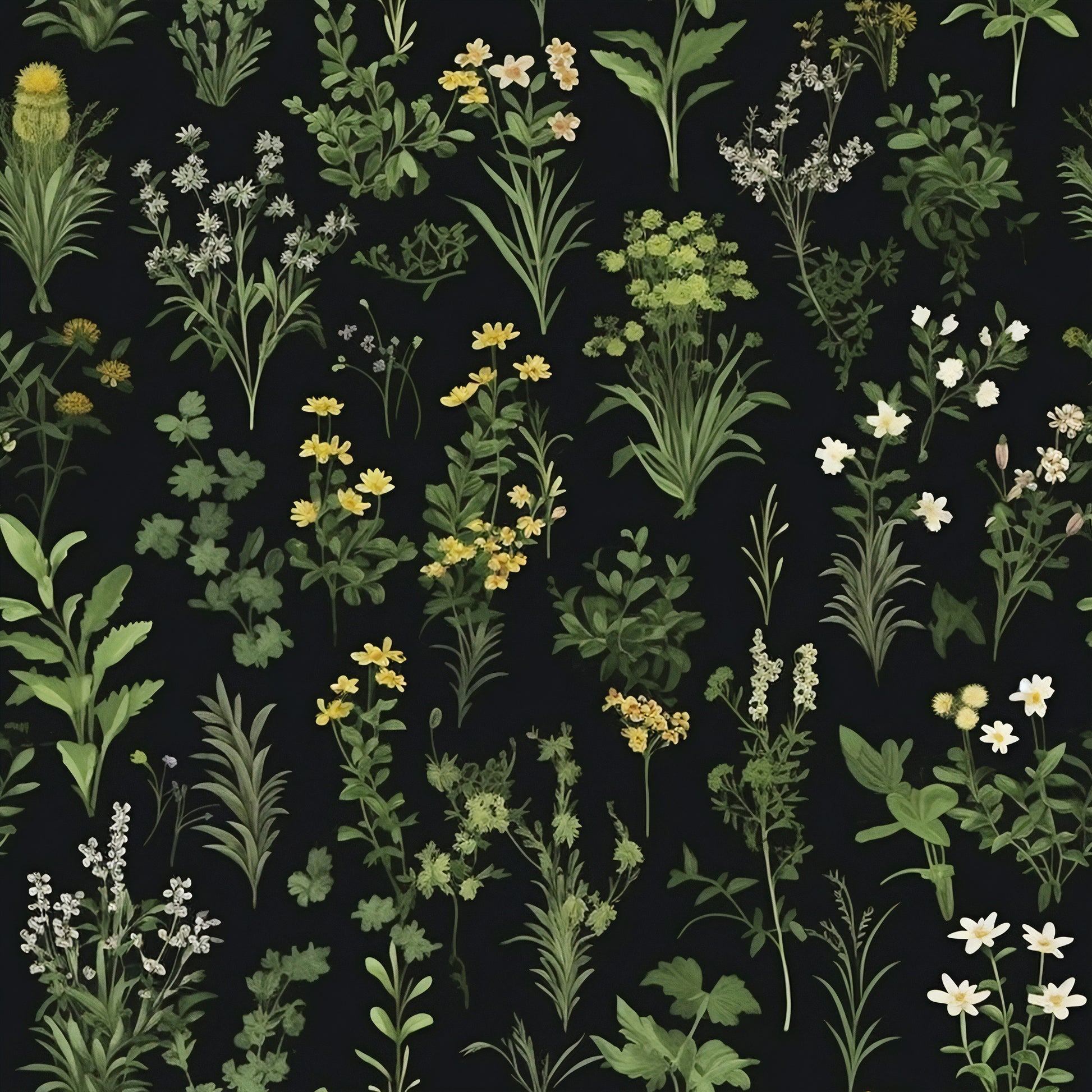 Contemporary Dark Floral Wallpaper