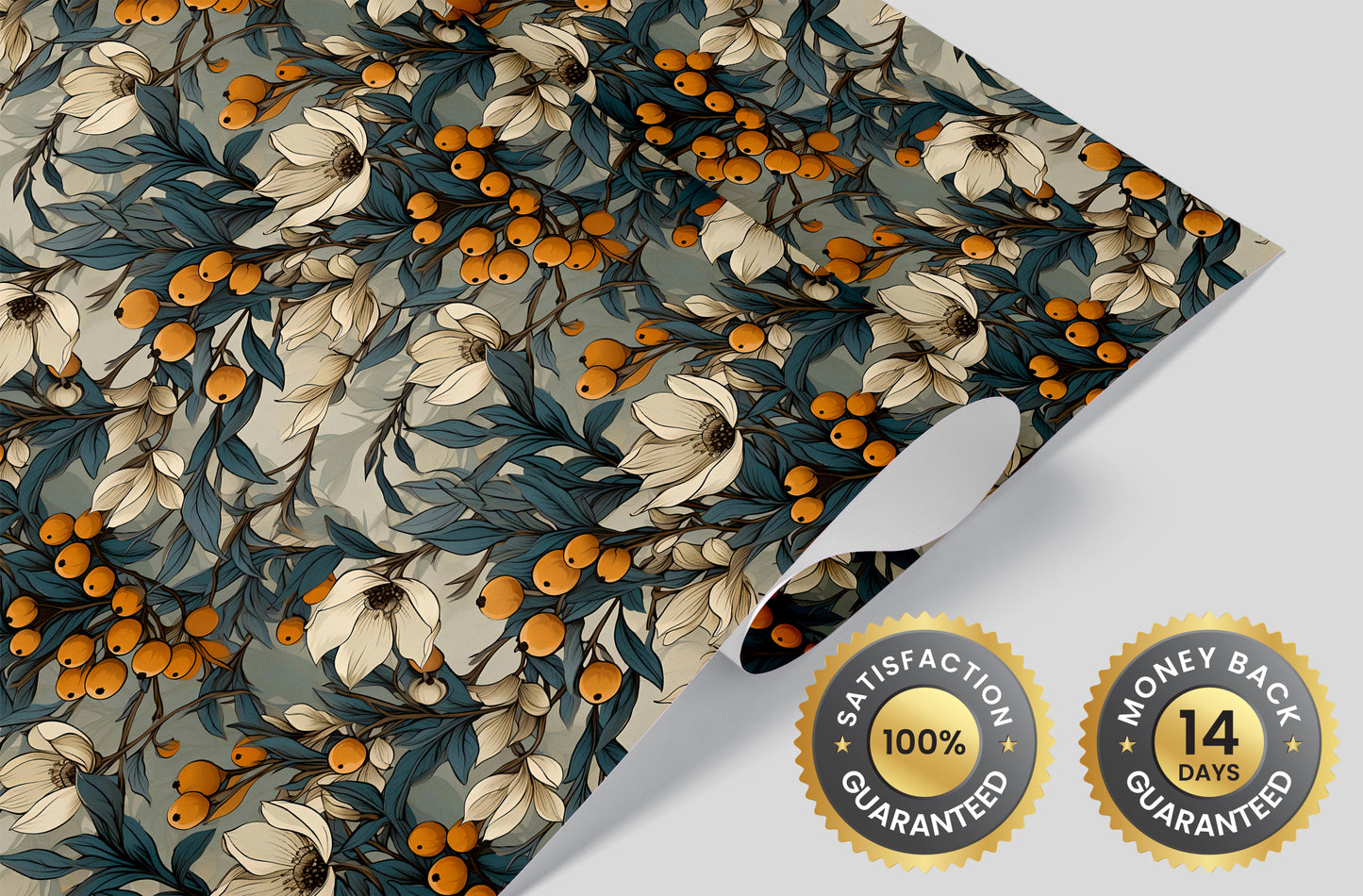 Vibrant Floral Wallpaper Roll for Easy Application