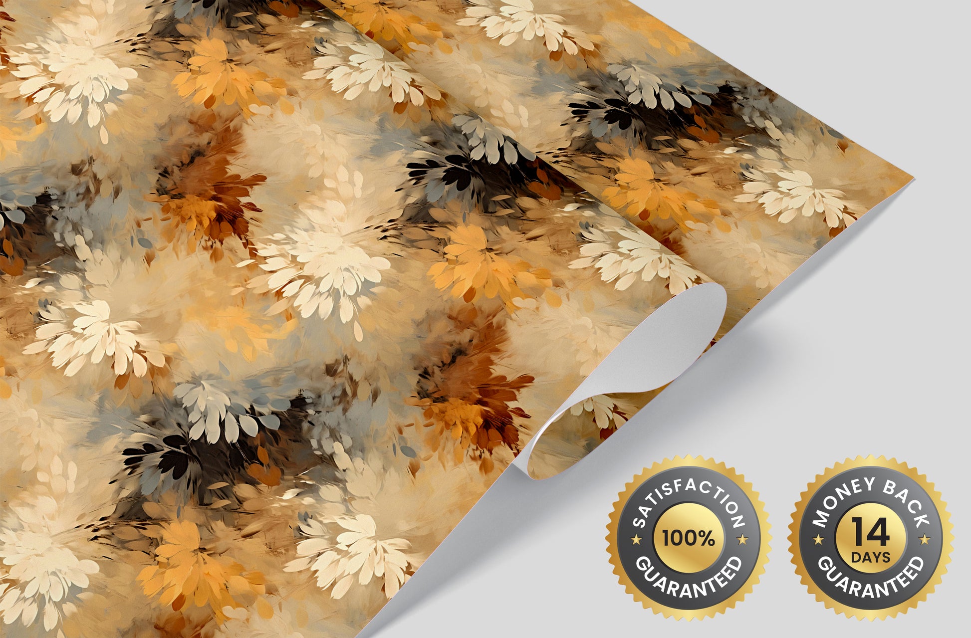 Gold Brush Stains Effect Wall Decor