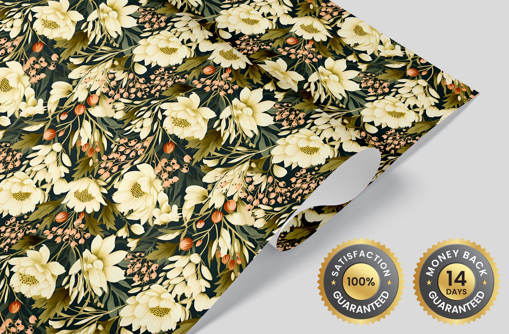 Elegant Flower Self Adhesive Mural