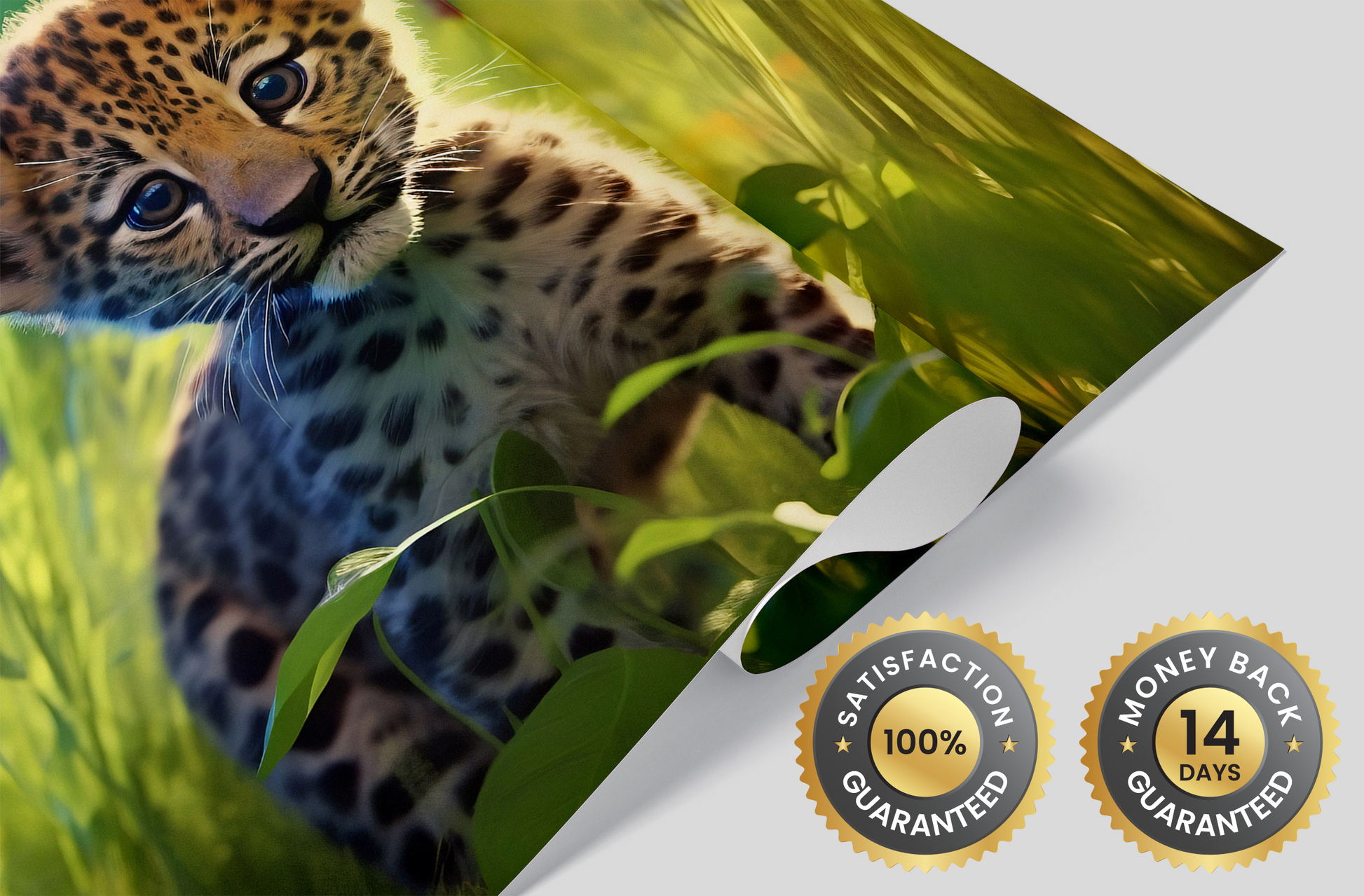 Temporary Wall Paper with Cute Leopard Design for Easy Installation and Removal