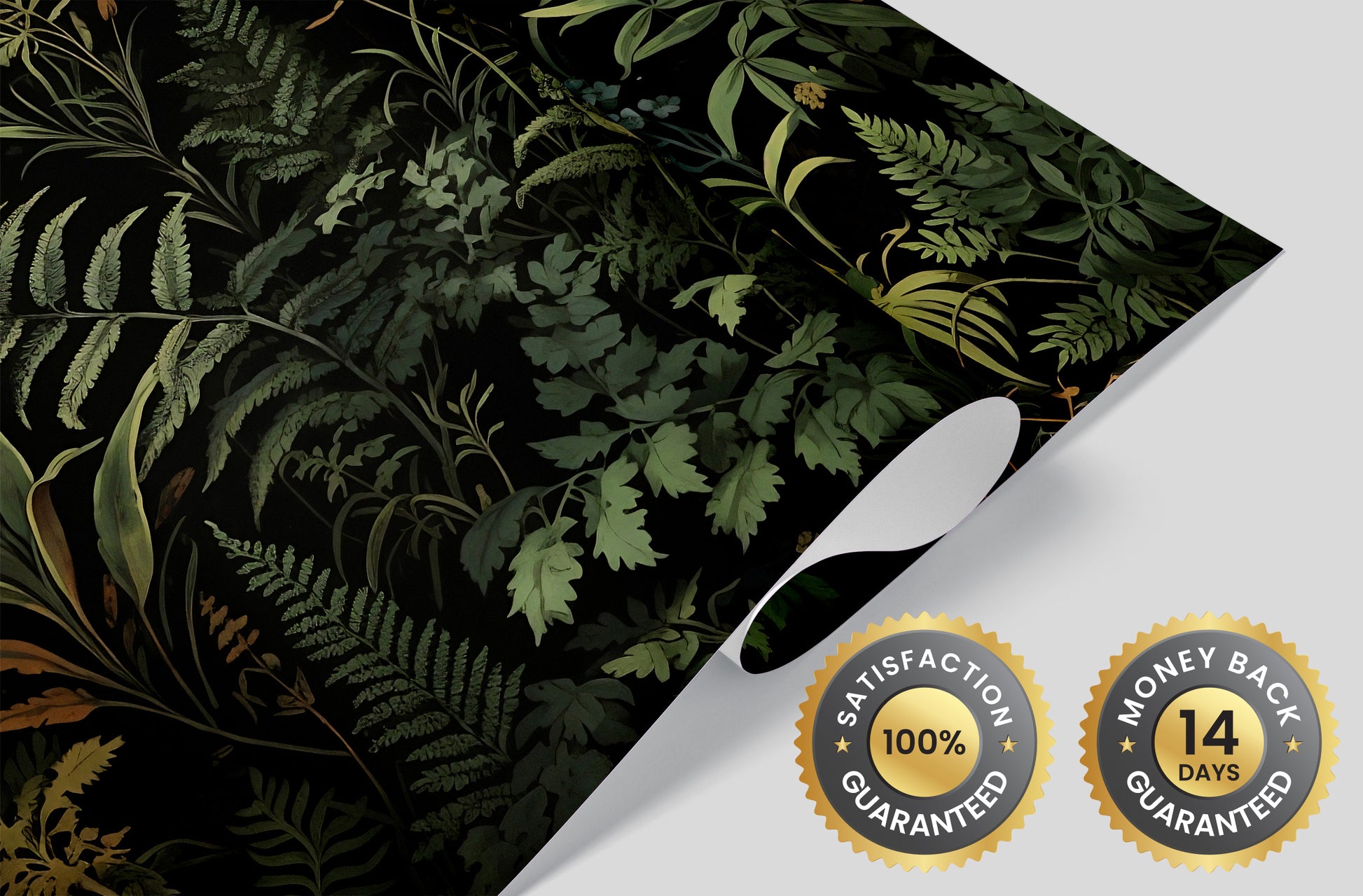 Eco-Friendly Dark Botanical Wallpaper - Renter Friendly