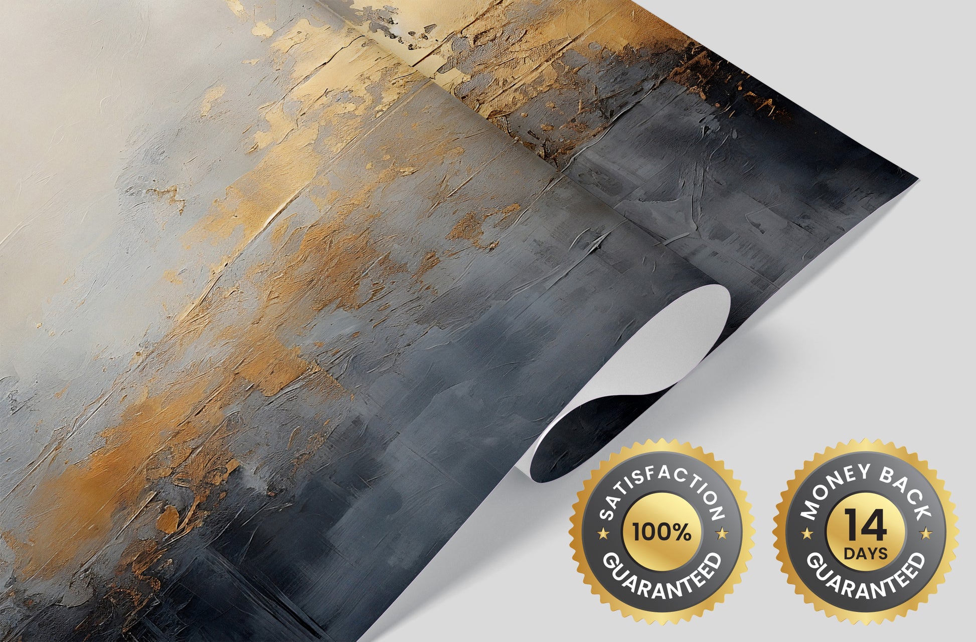 Grey and Gold Peel and Stick Wall Decor - Renter Friendly