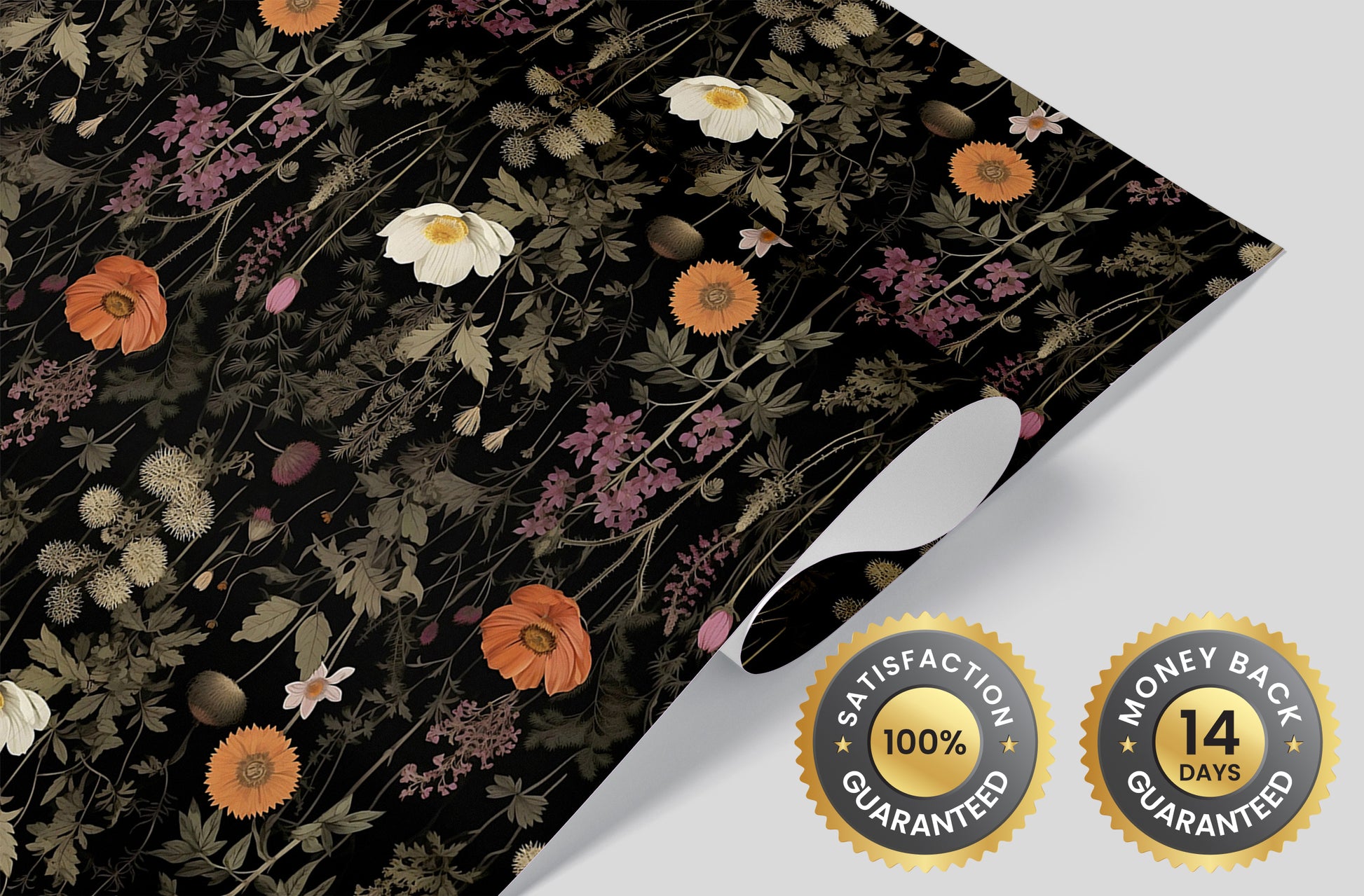 Dark Botanical Wall Covering - Nature-inspired Home Decor