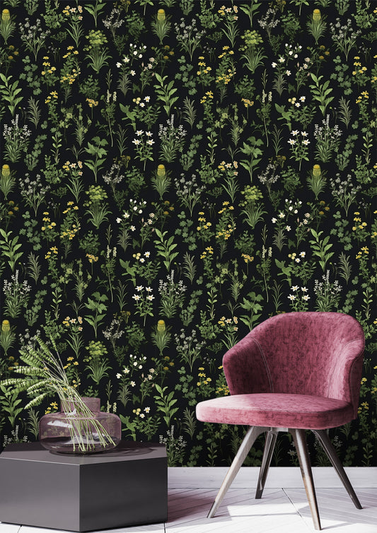 Trendy Dark Flower Design for Walls
