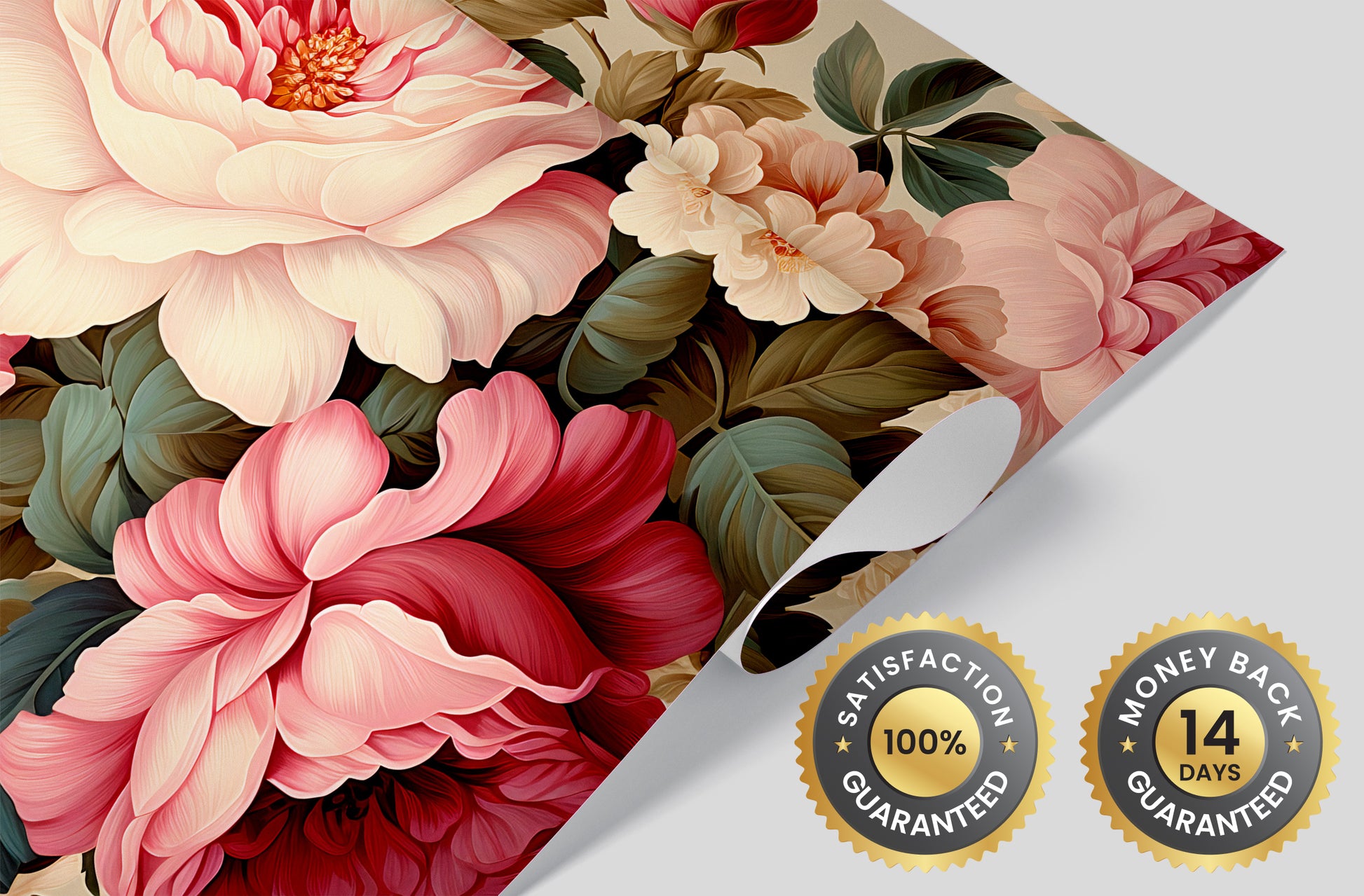Victorian Wallpaper with Delicate Roses