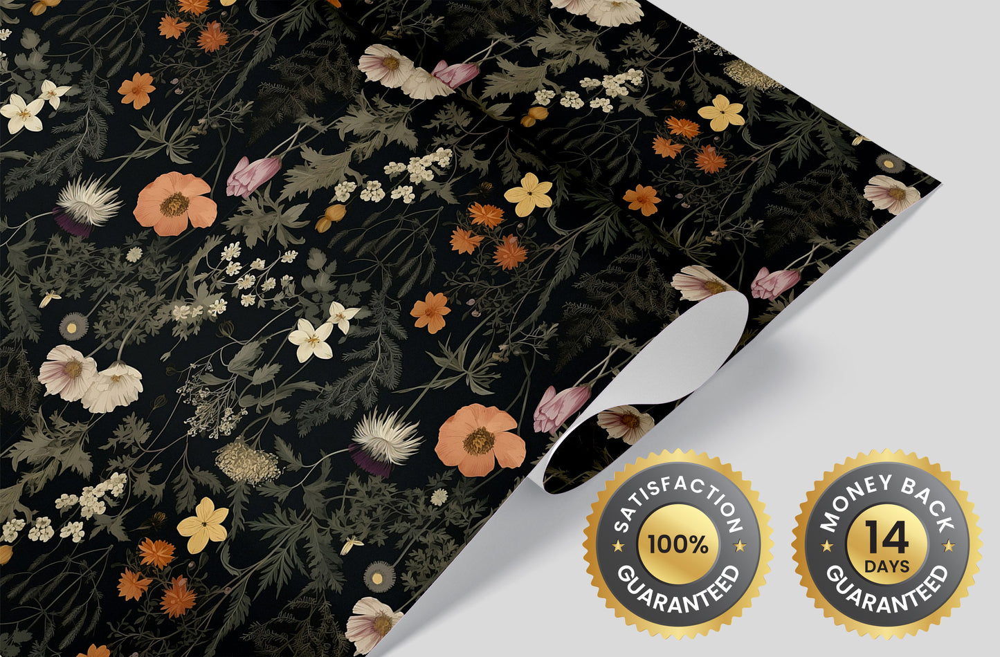 Dark Flower Peel and Stick Wallpaper - Floral Home Decor