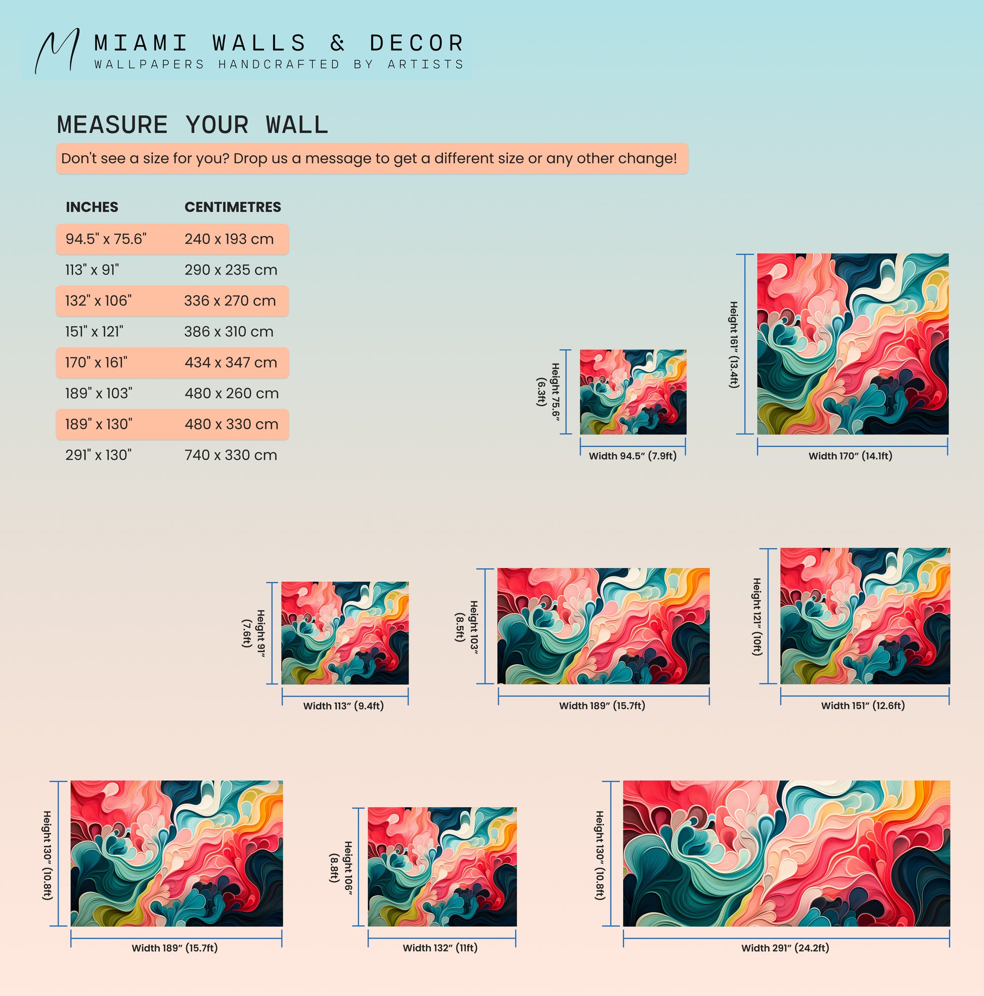 Vibrant Alcohol Ink Painting Wall Mural