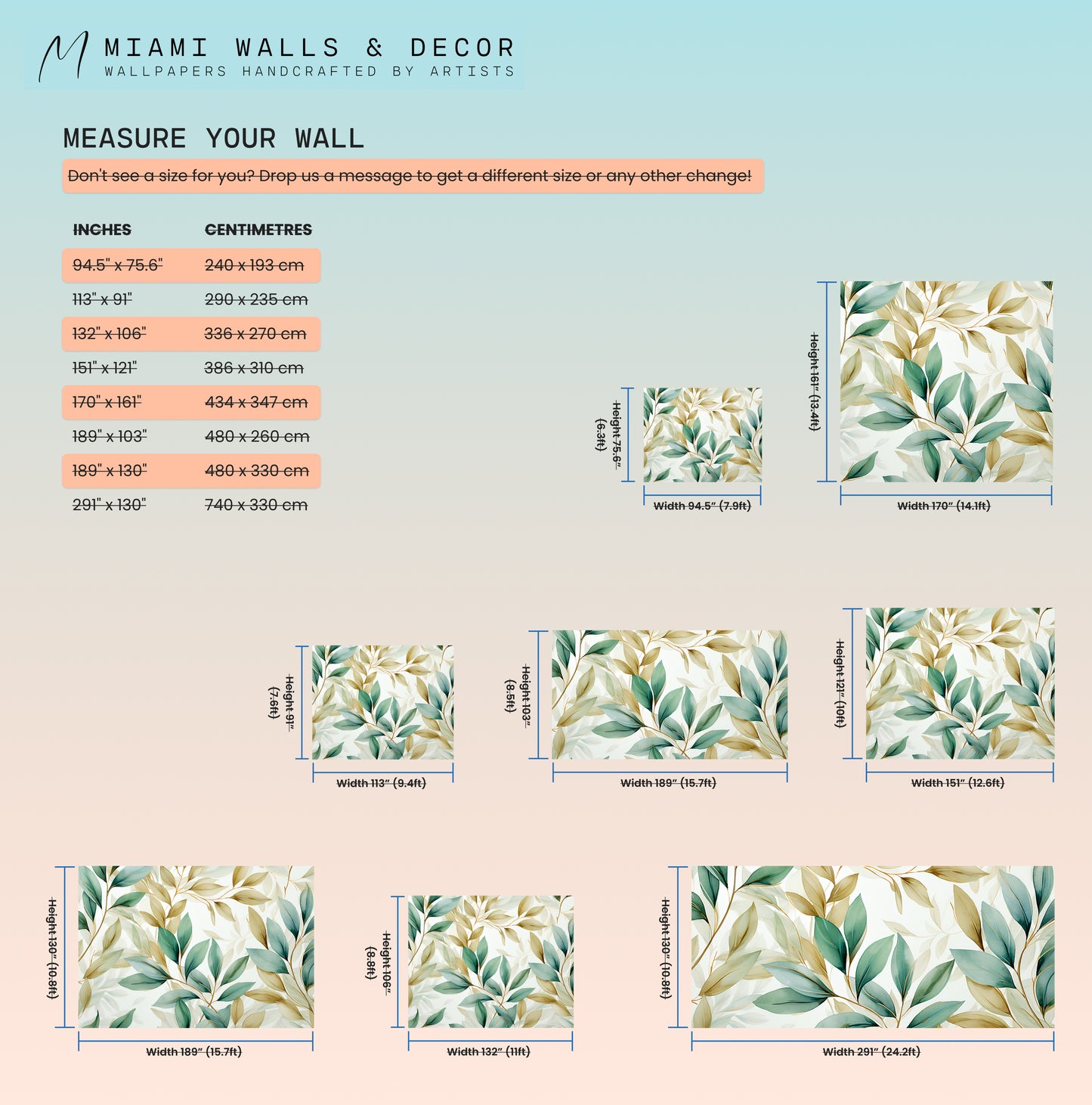 Lush Green Foliage Peel-and-Stick Wall Art