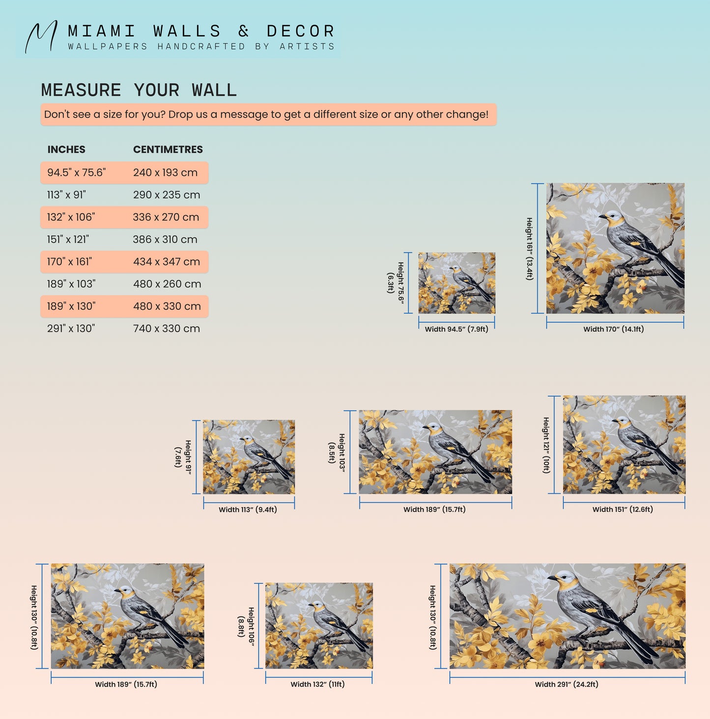 Easy-to-Apply Bird Wall Covering for Quick Installation