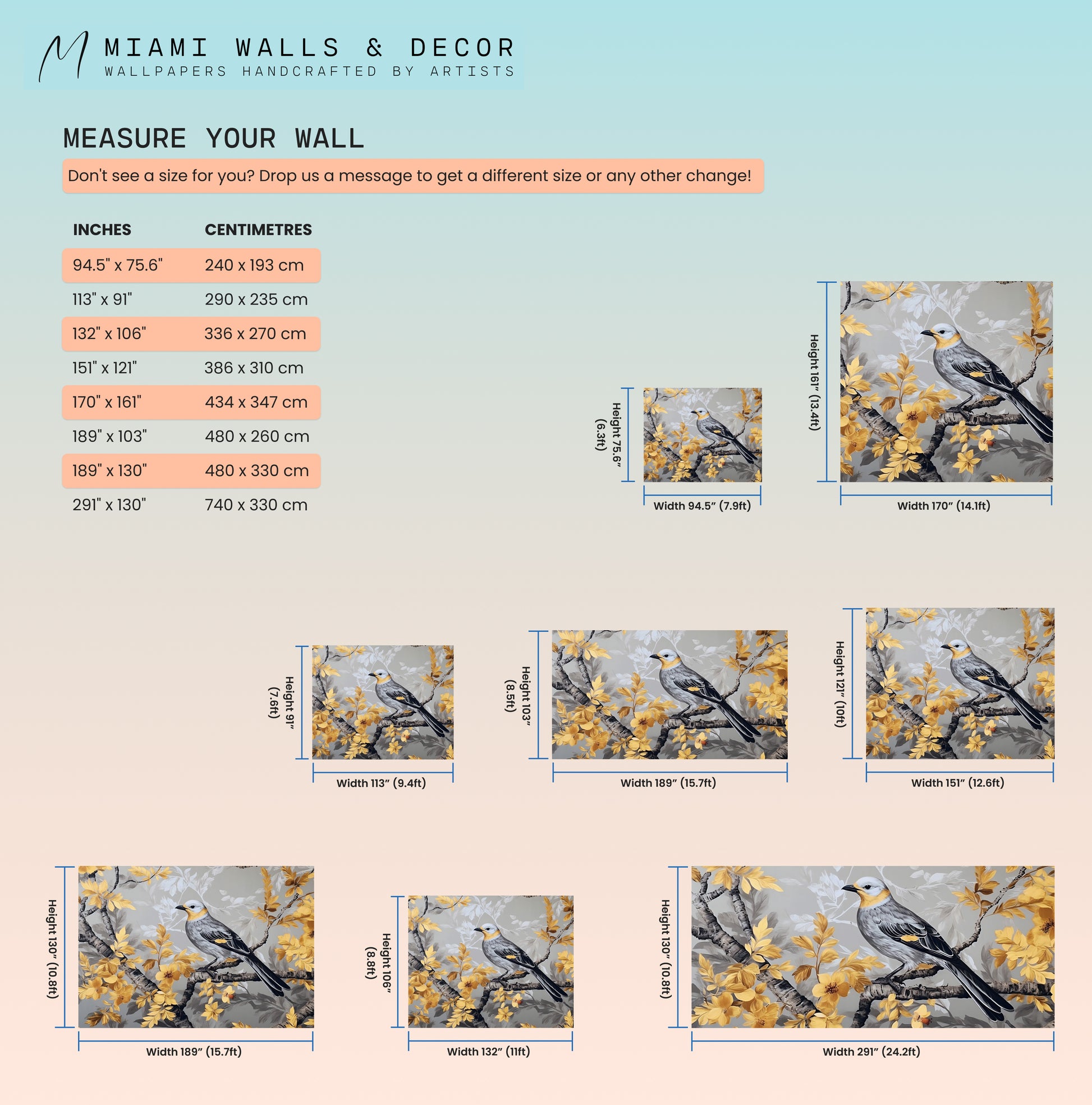 Easy-to-Apply Bird Wall Covering for Quick Installation