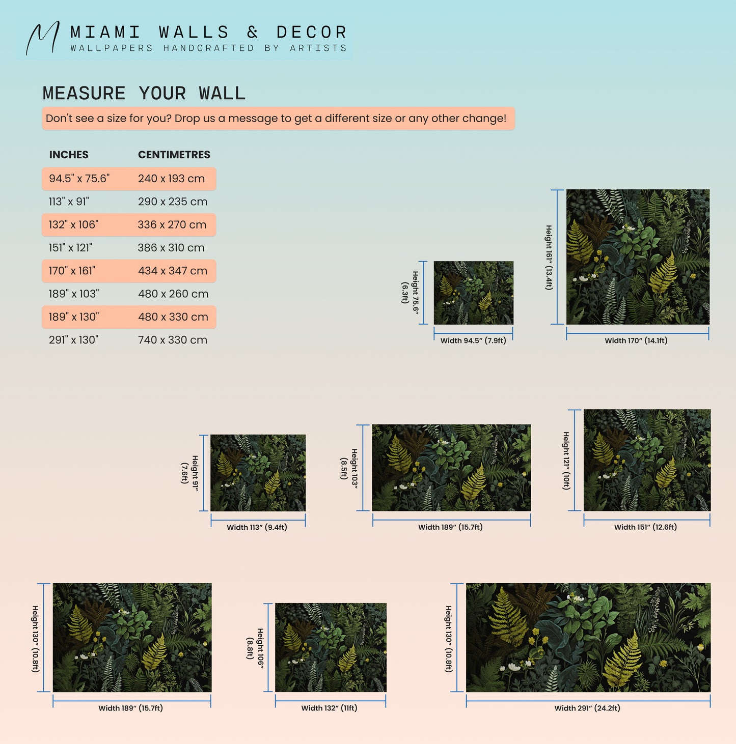 Dark Botanical Wallpaper - Vintage Peel and Stick Mural