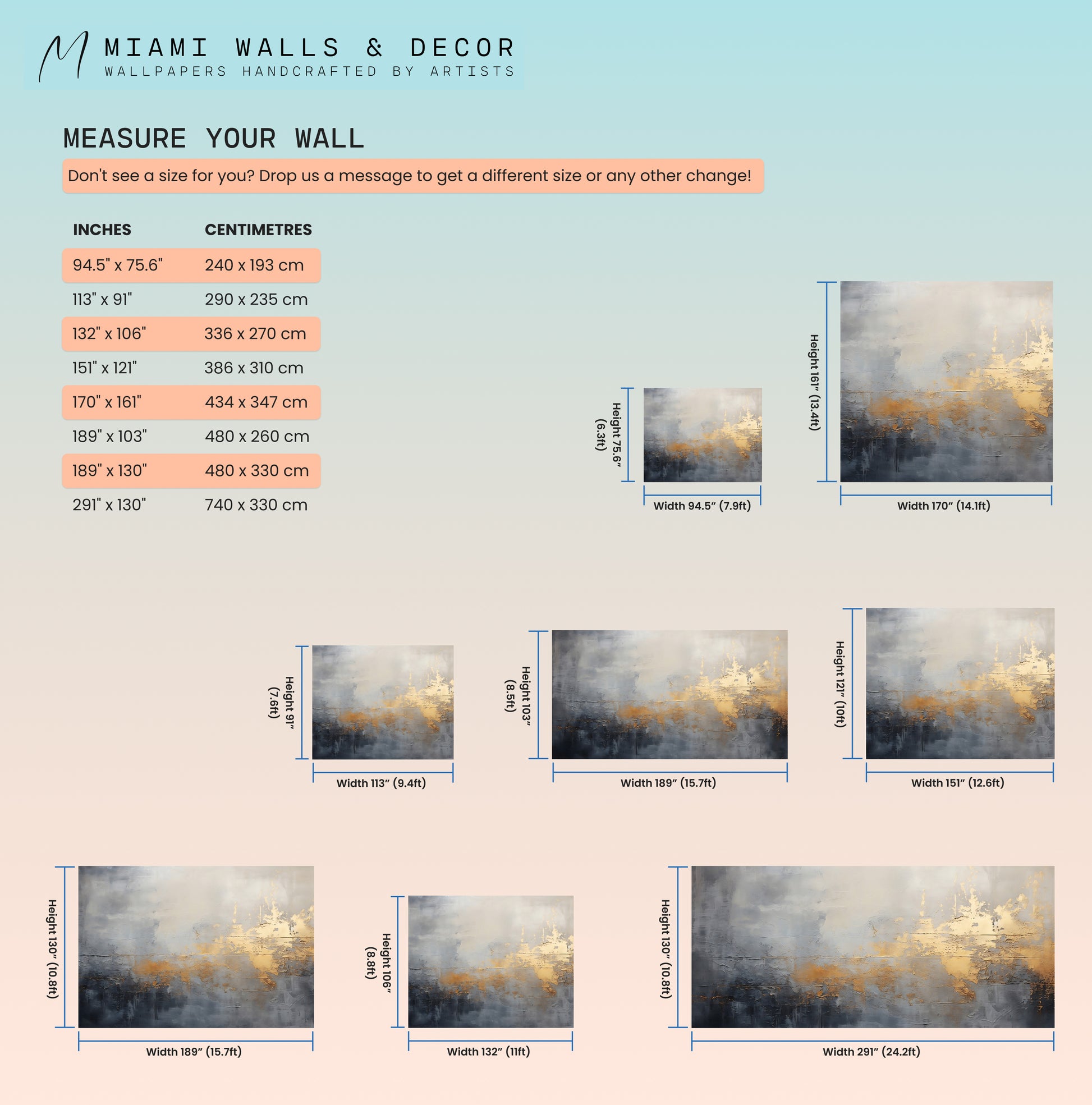 Living Room Removable Wall Art - Watercolor Abstract Theme