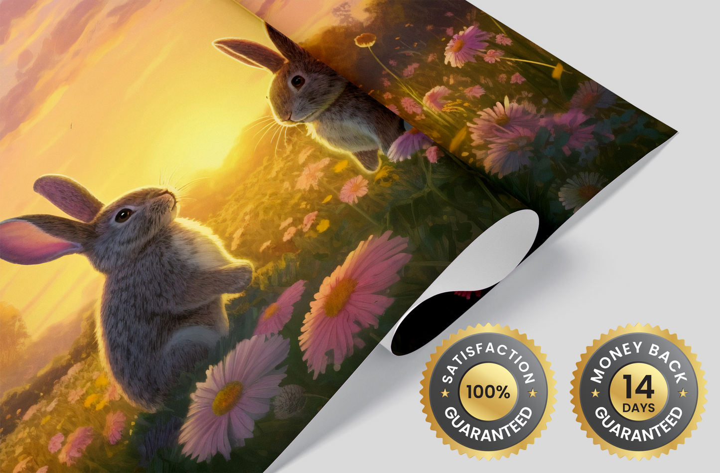 Kid-friendly bunnies mural for imaginative spaces