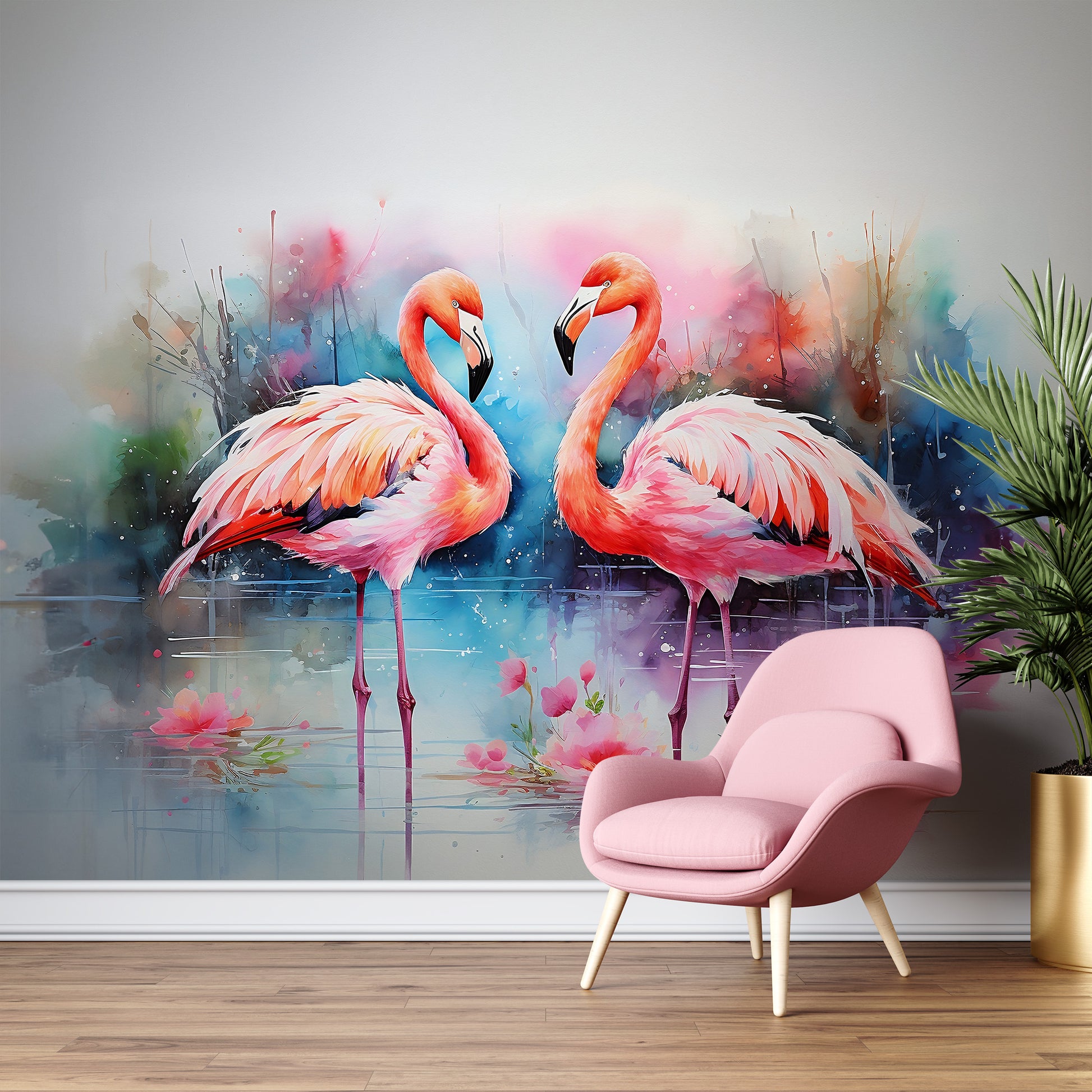 Renter Friendly Flamingo Wall Art for Quick Application