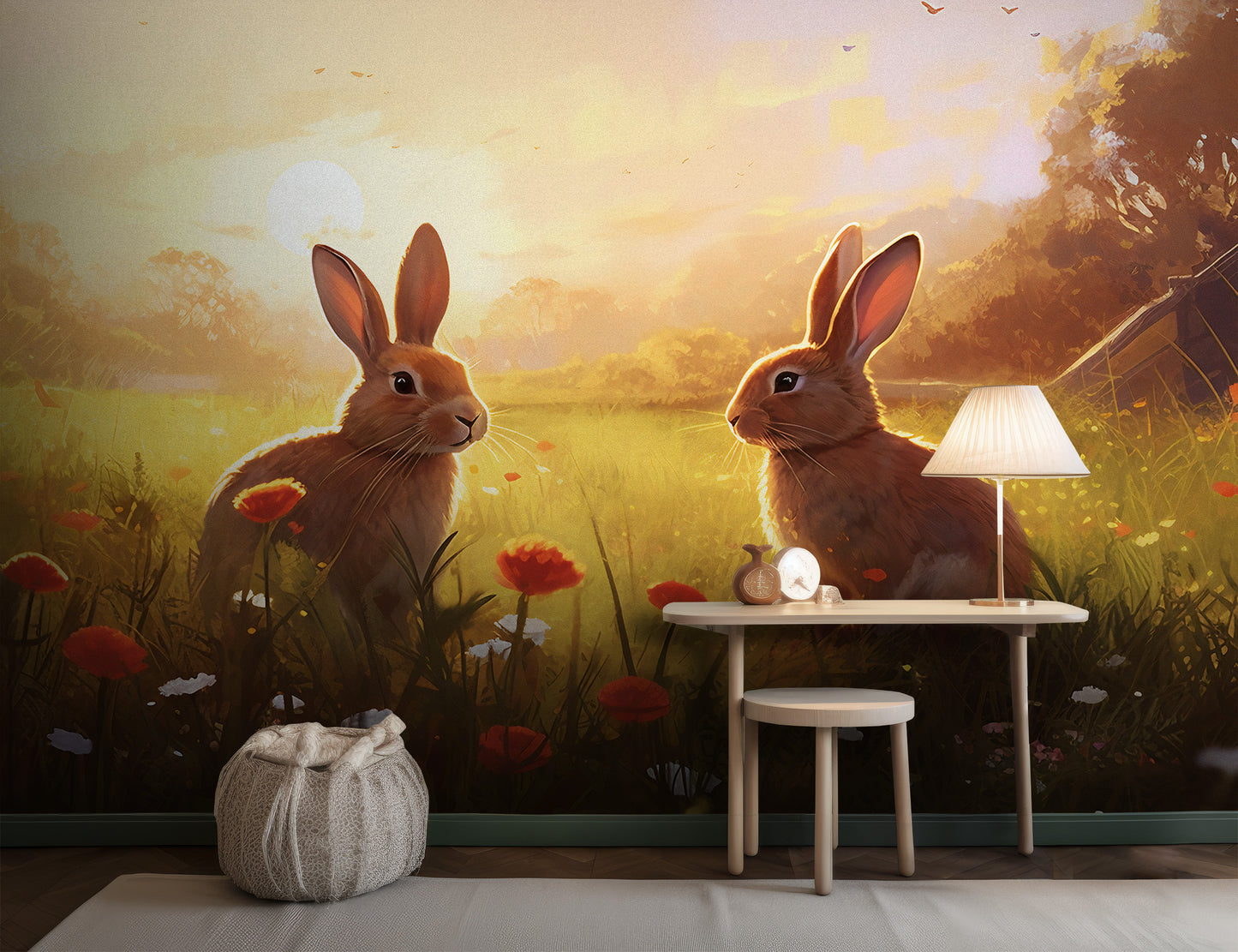 Removable Rabbit Wall Art for Nursery Decor