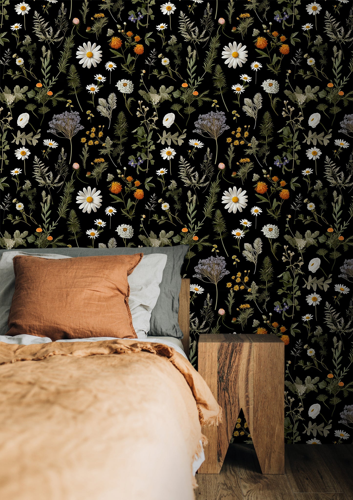 Botanical Patterned Wallpaper for Interior Design