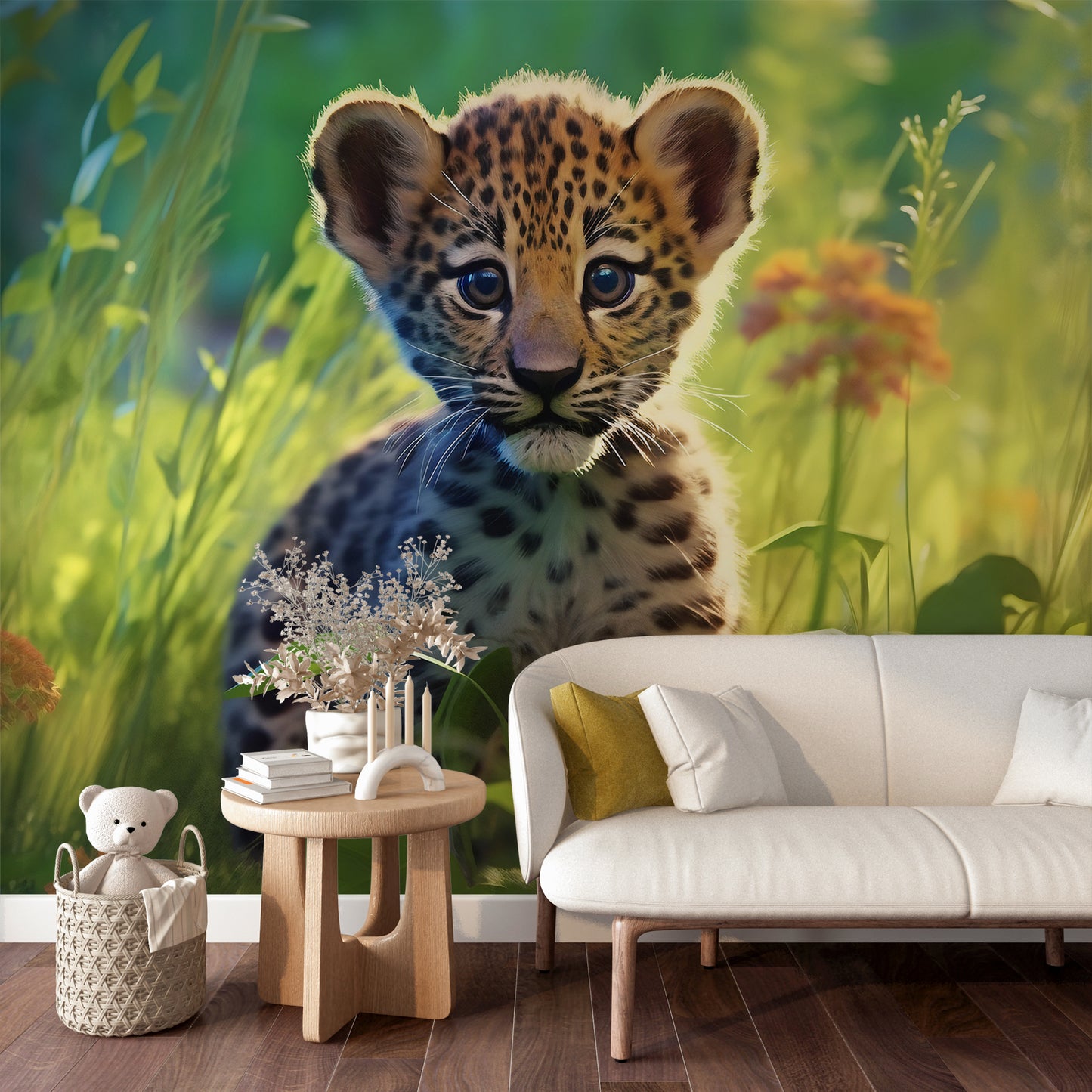 Adorable Animal Wallpaper Mural Perfect for Nursery or Kids' Playroom