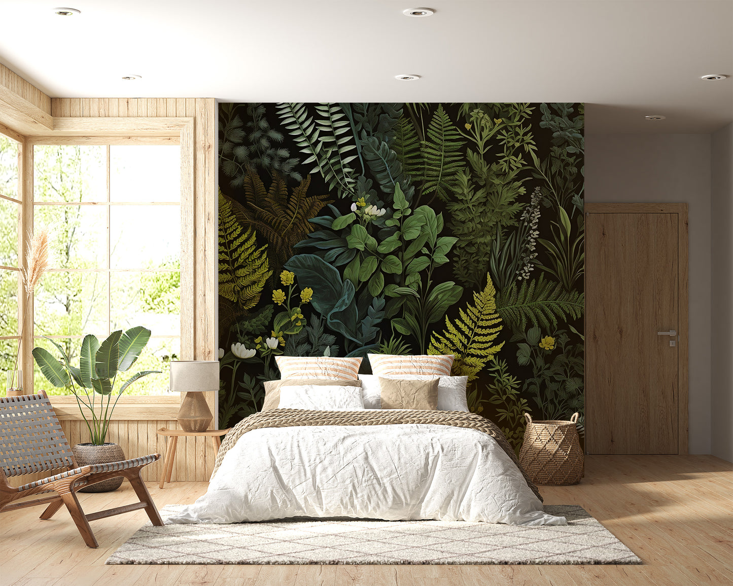 Dark Peel and Stick Wall Art - Vintage Floral Theme