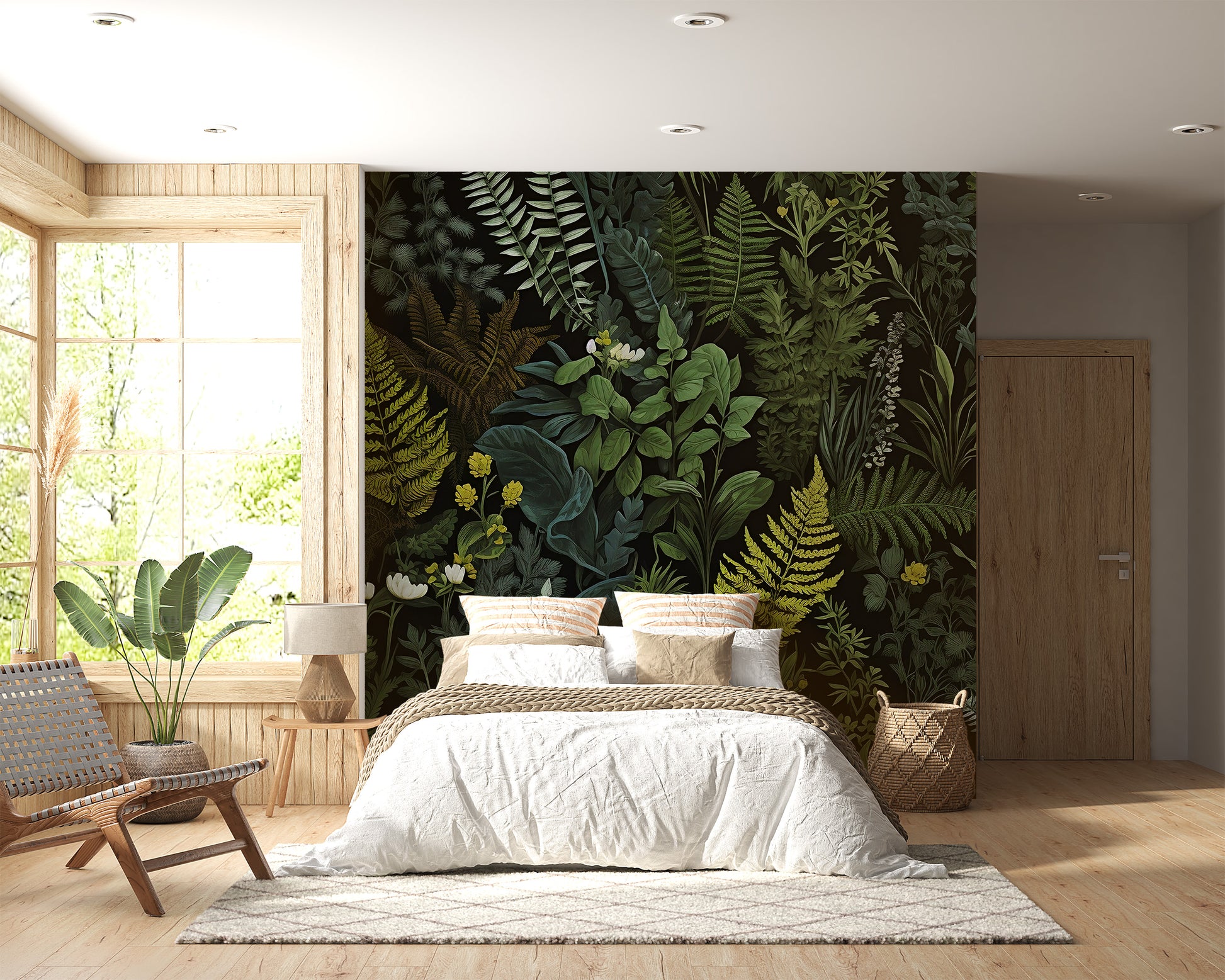 Dark Peel and Stick Wall Art - Vintage Floral Theme