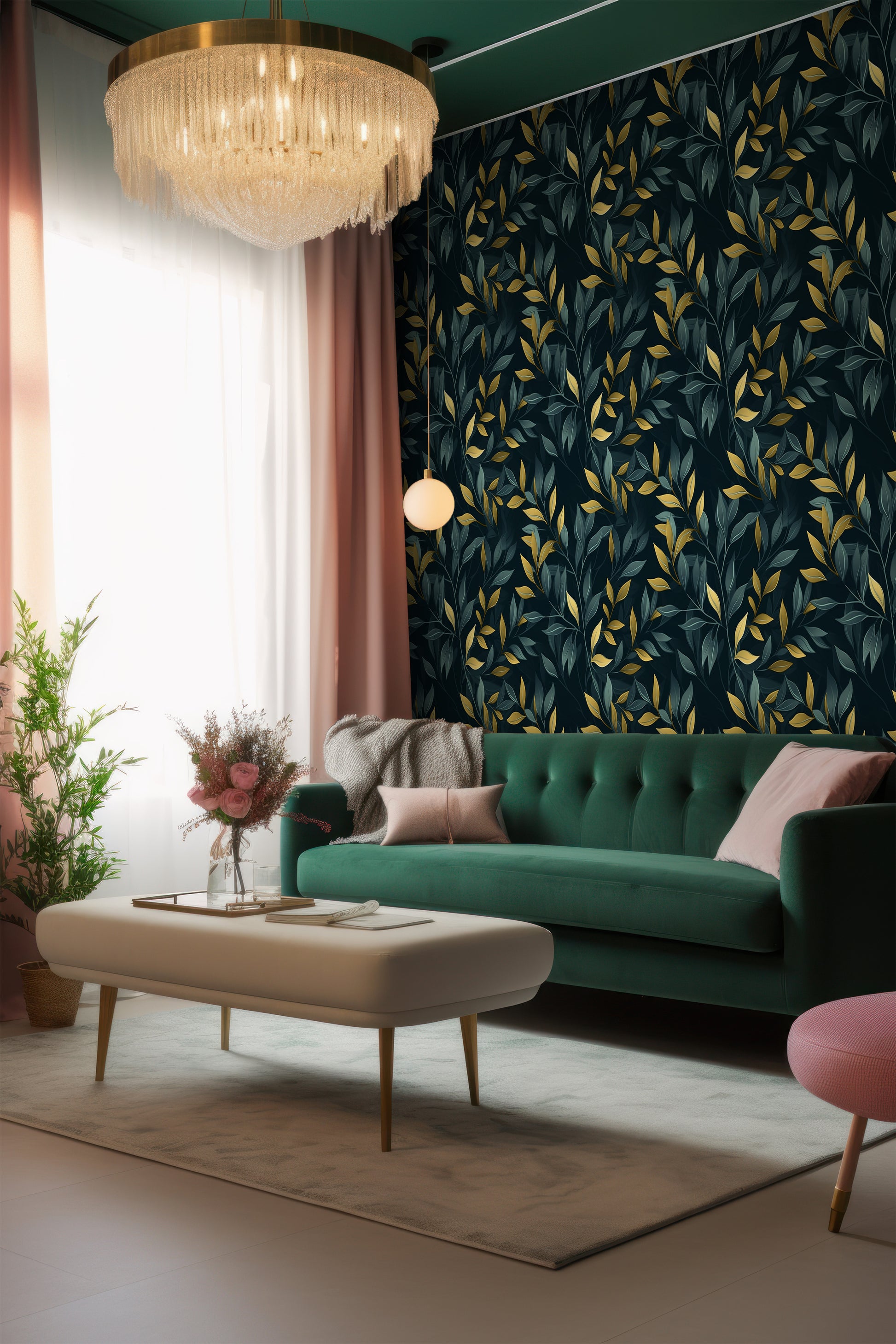 Moody Botanical Peel and Stick Mural