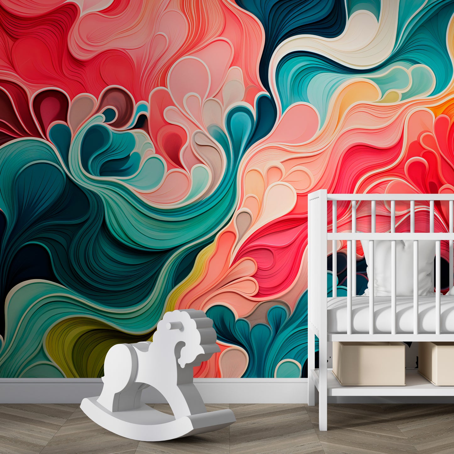Expressive Multicolored Ink Wallpaper