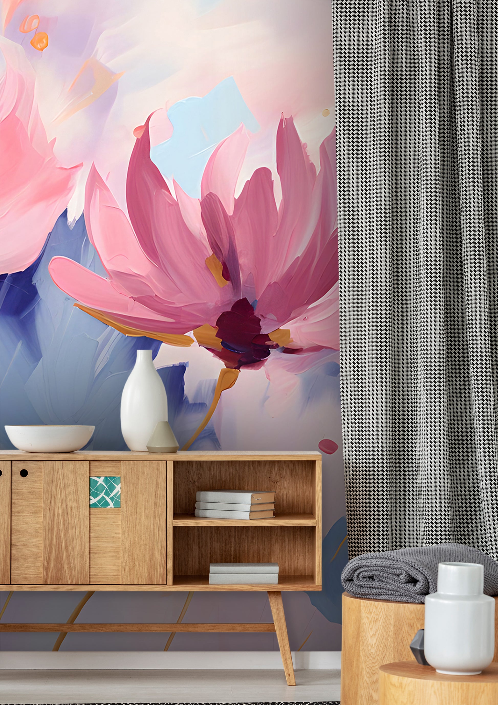 Contemporary Floral Pattern Self Adhesive Decal