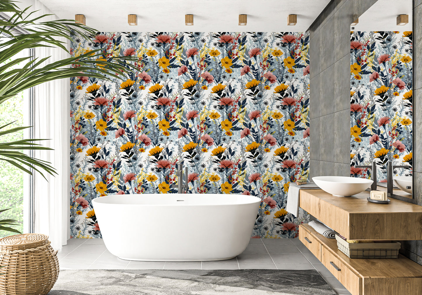 Field of Wildflowers Self Adhesive Wallpaper