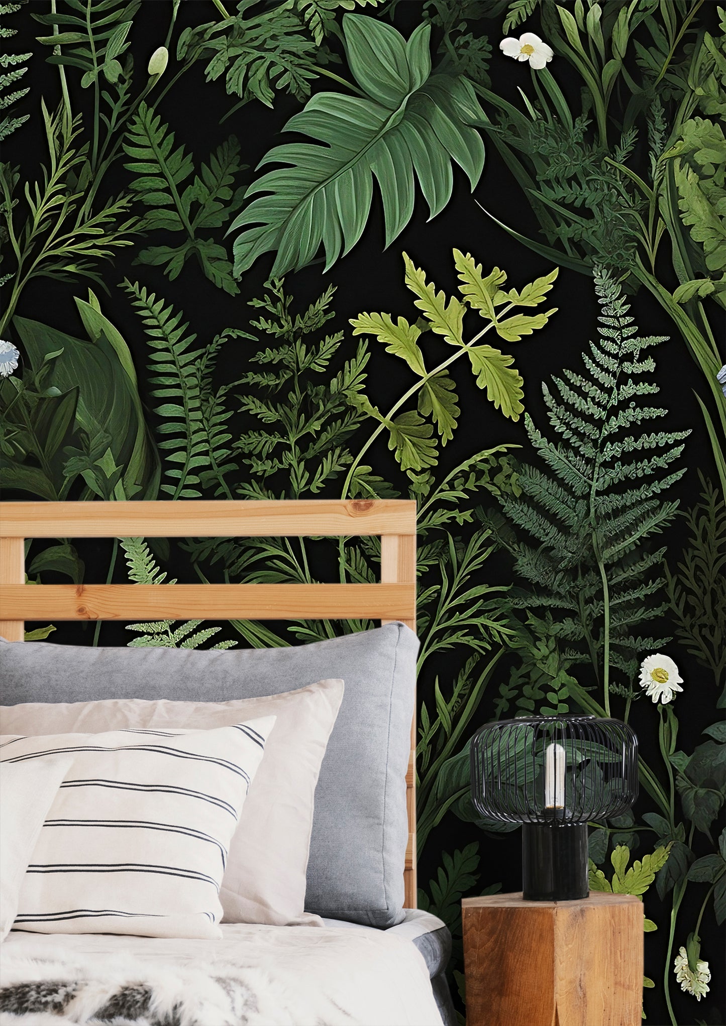 Dark Wildflower Wall Mural - Artistic Floral Wallpaper