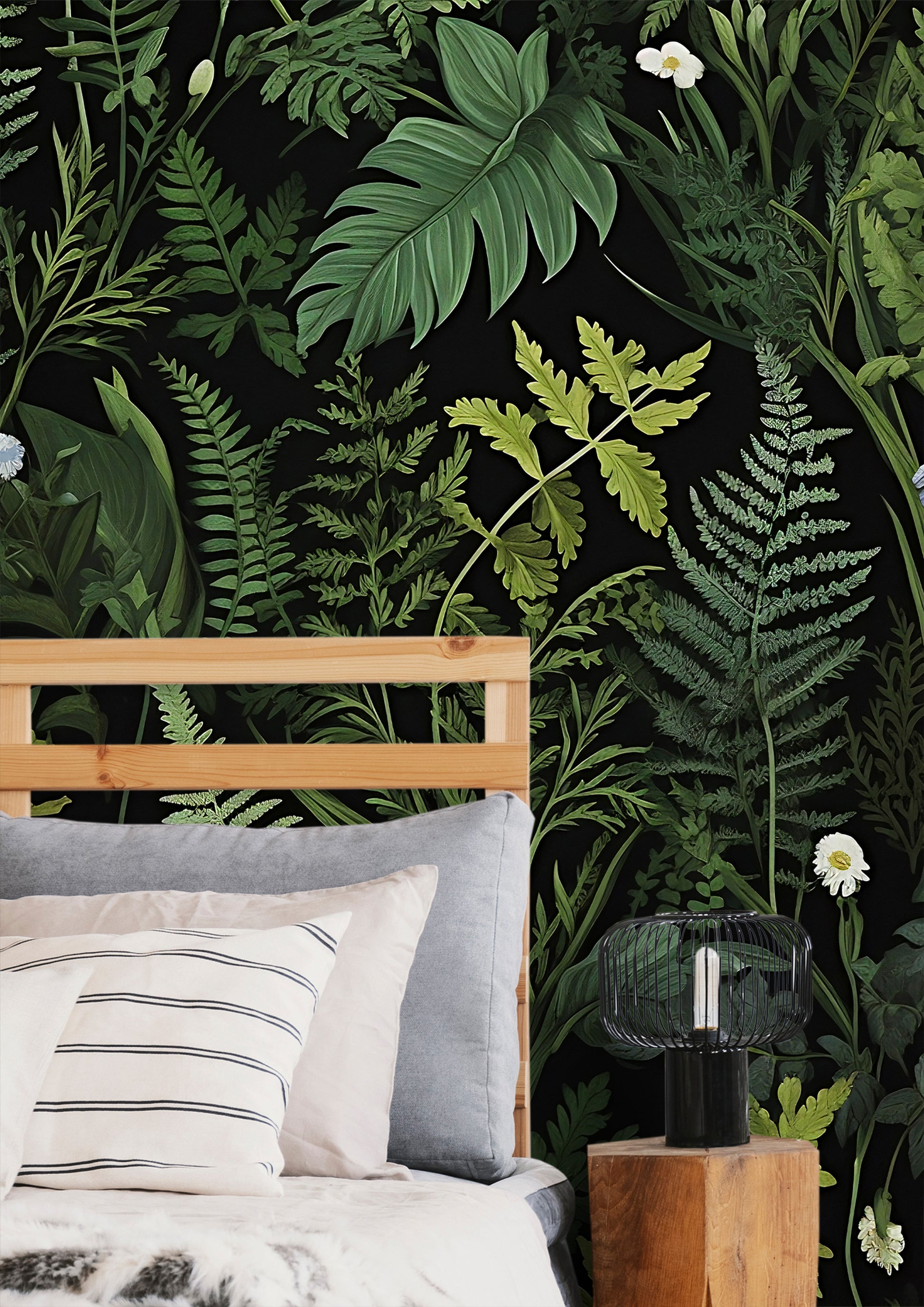 Dark Wildflower Wall Mural - Artistic Floral Wallpaper
