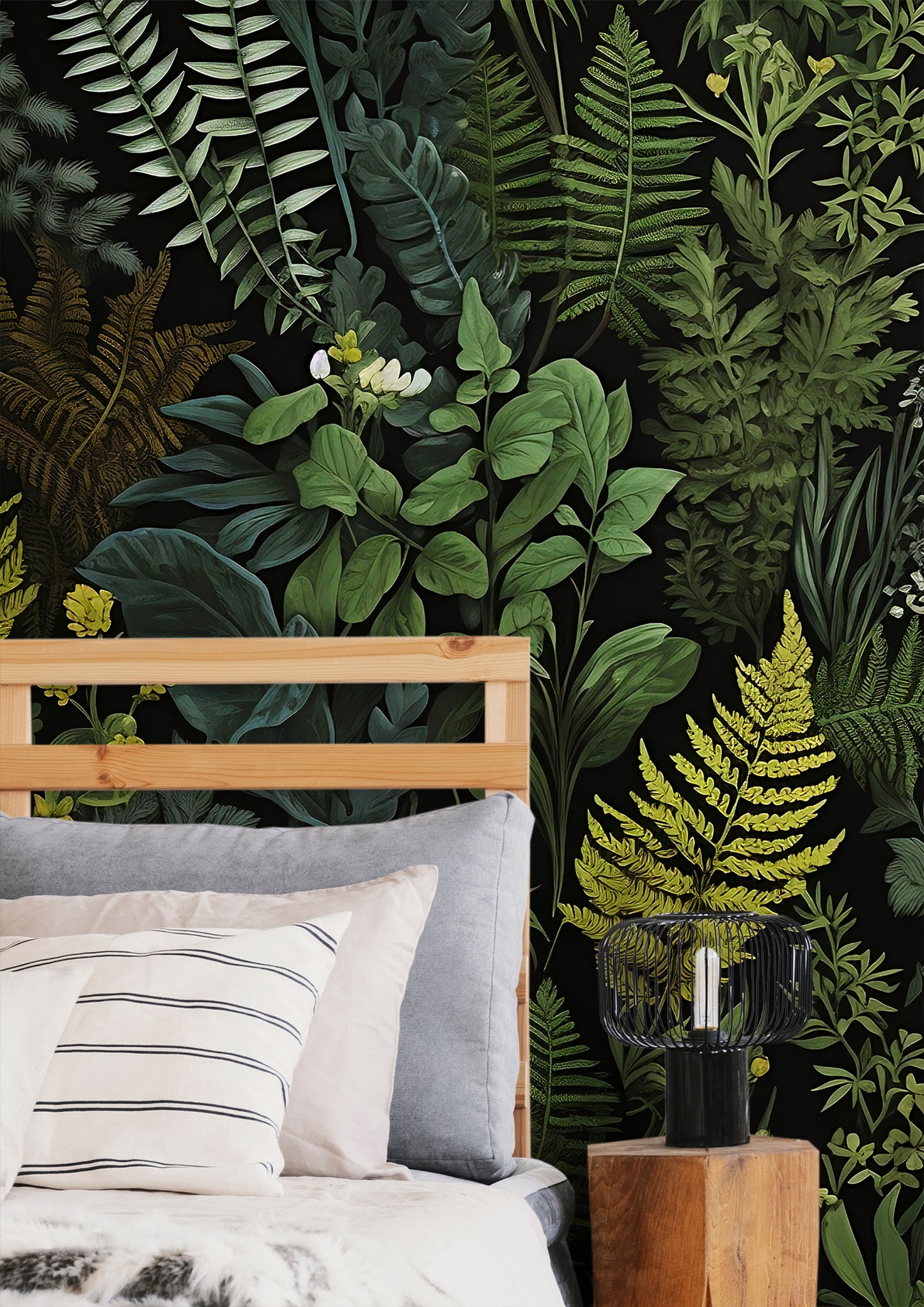 Removable Vintage Botanical Wallpaper - Elegant Ferns