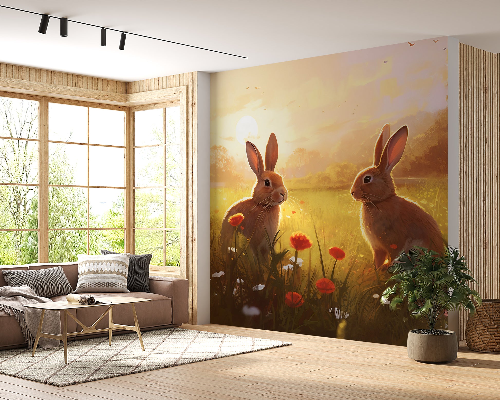 Vibrant Meadow Bunny Wall Decor
