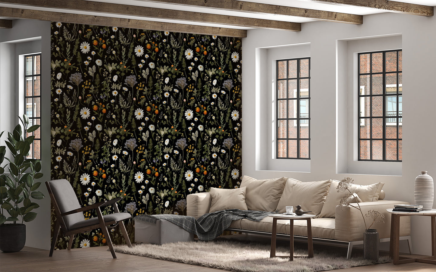 Dark Floral Accent Wall Decor
