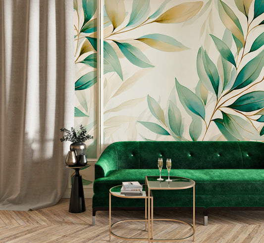 Green Leaves Wallpaper Peel and Stick