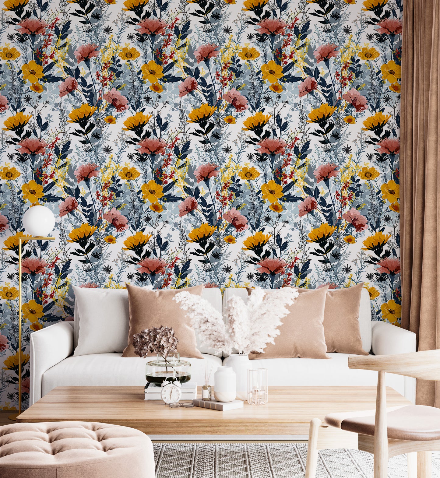 Vibrant Botanical Meadow Wall Mural