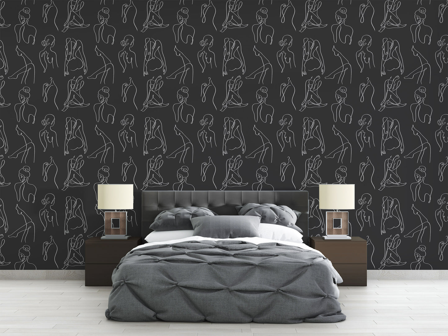 PVC-Free Line Art Wall Covering for Eco-Conscious Home Decor