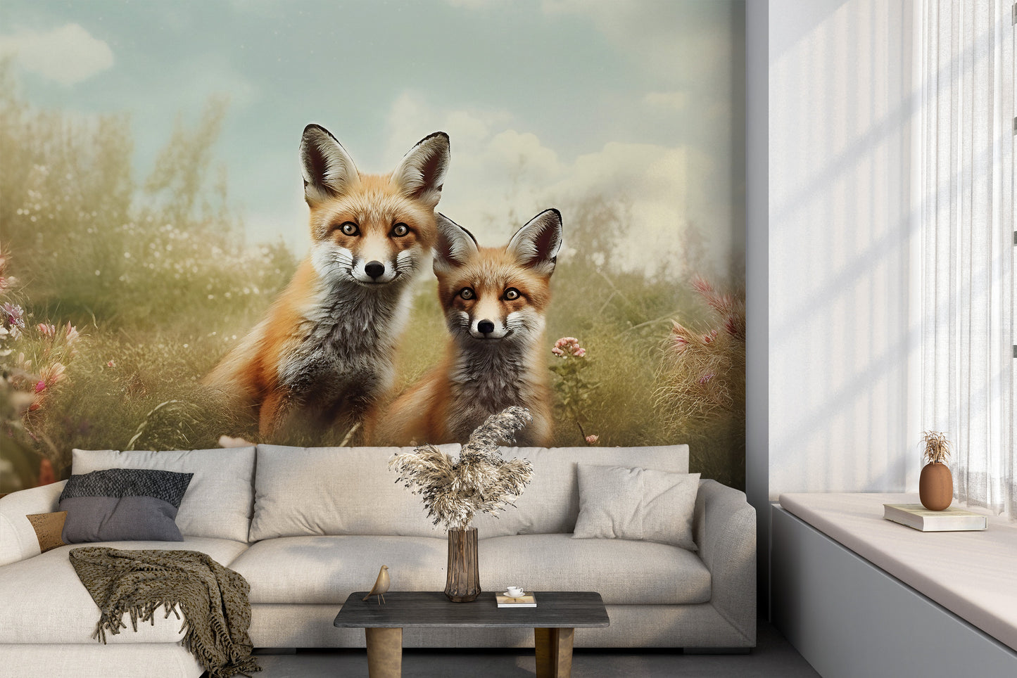 Nursery Foxes Wallpaper with Safe and Eco-Conscious Materials